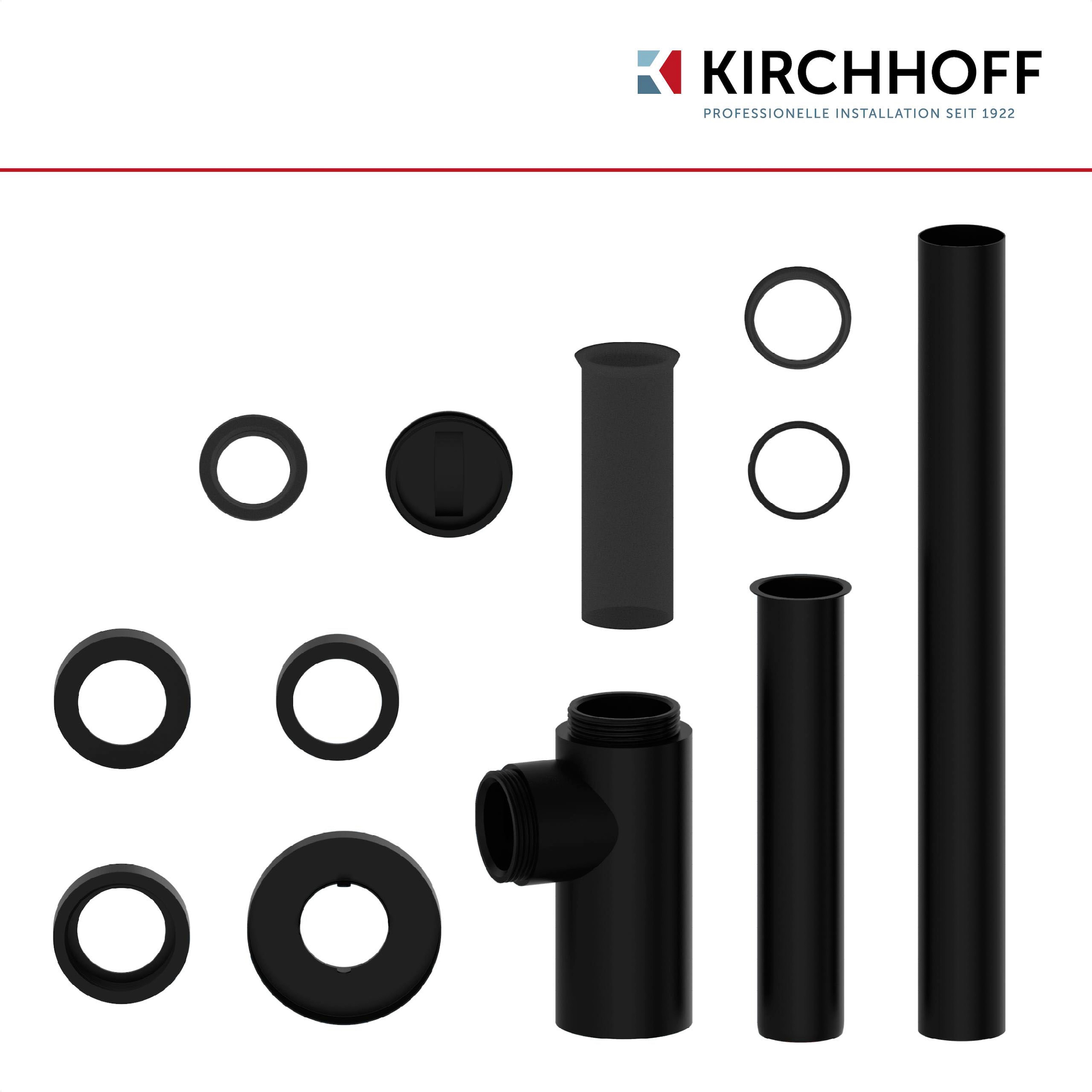 Kirchhoff Siphon »Design Flaschensiphon inkl. Reinigungsöffnung«, Röhrengeruchsverschluss für Waschbecken/Waschtische