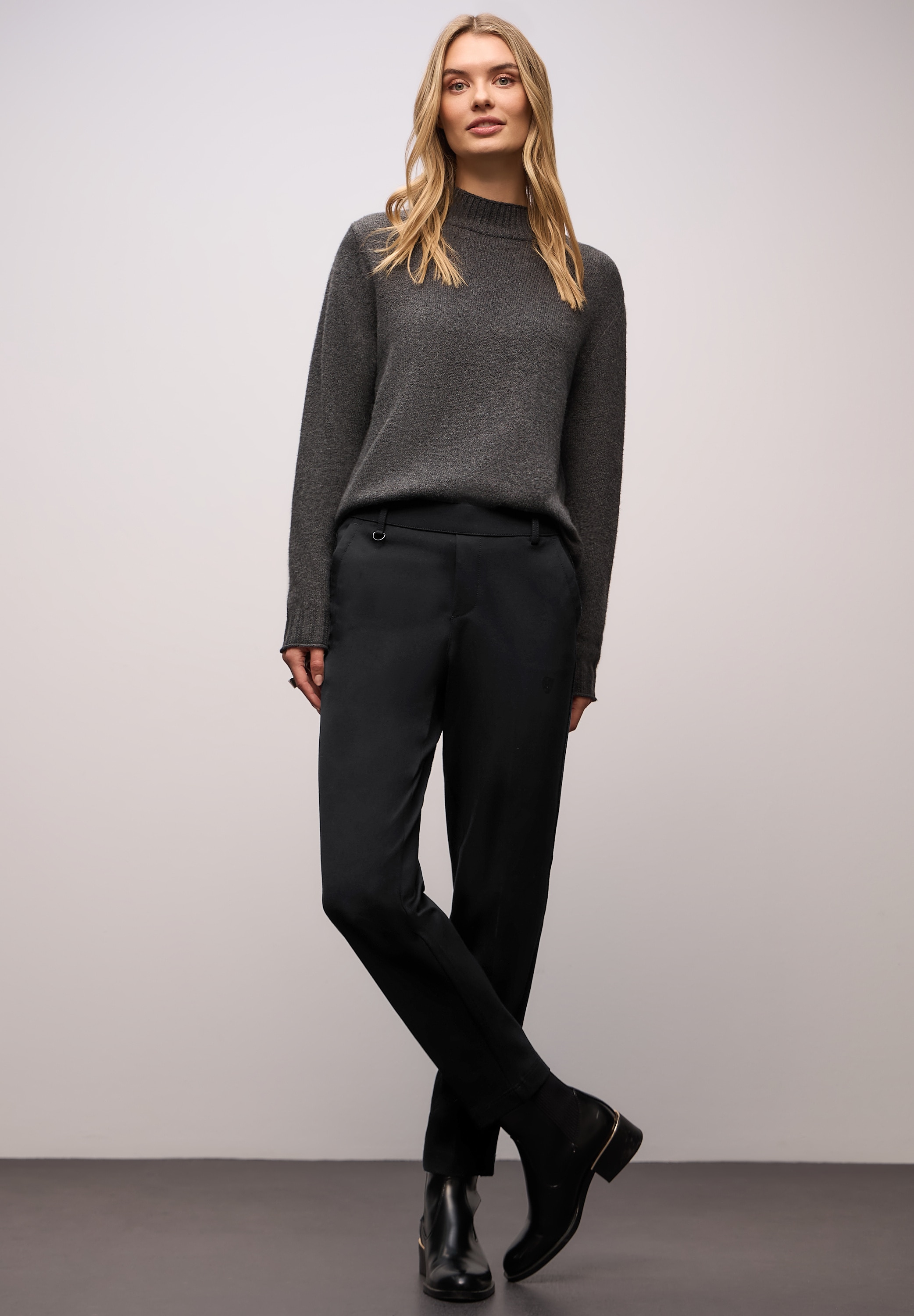 STREET ONE Jerseyhose  mit Tape-Detail