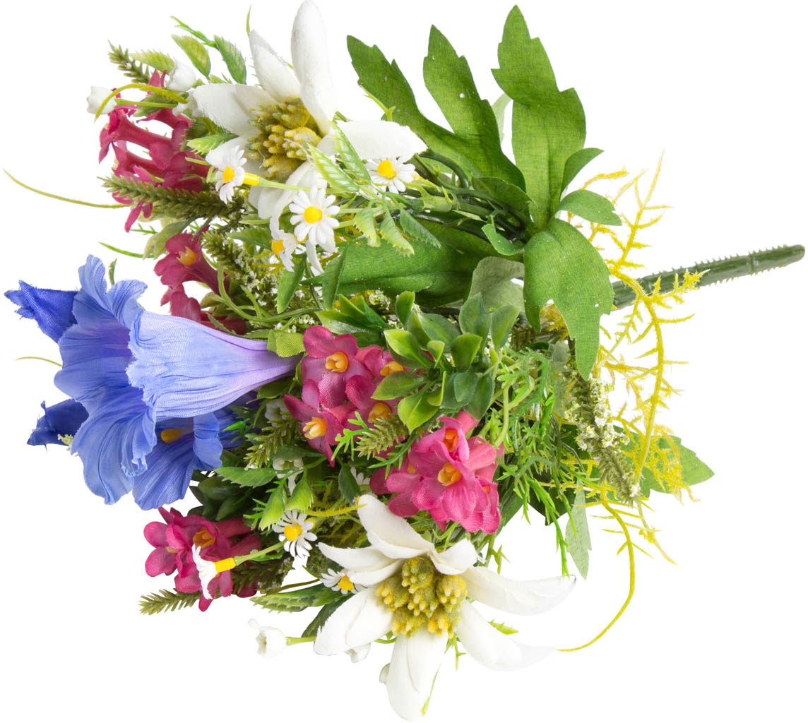 bestellen auf Raten Botanic-Haus Kunstblume »Edelweiß-Enzian-Alpenrosenstrauß«