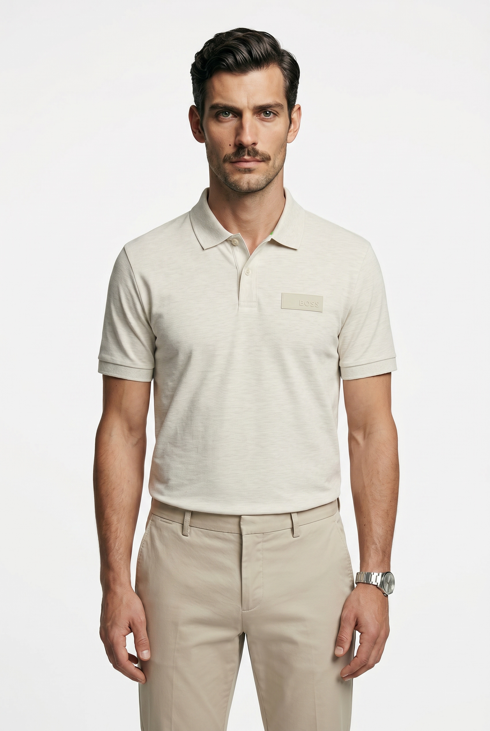 BOSS GREEN Poloshirt »Paddy Logo Patch Regular Fit« atmungsaktive Piqué-Webstruktur, Flachstrickkragen, gerader Schnitt