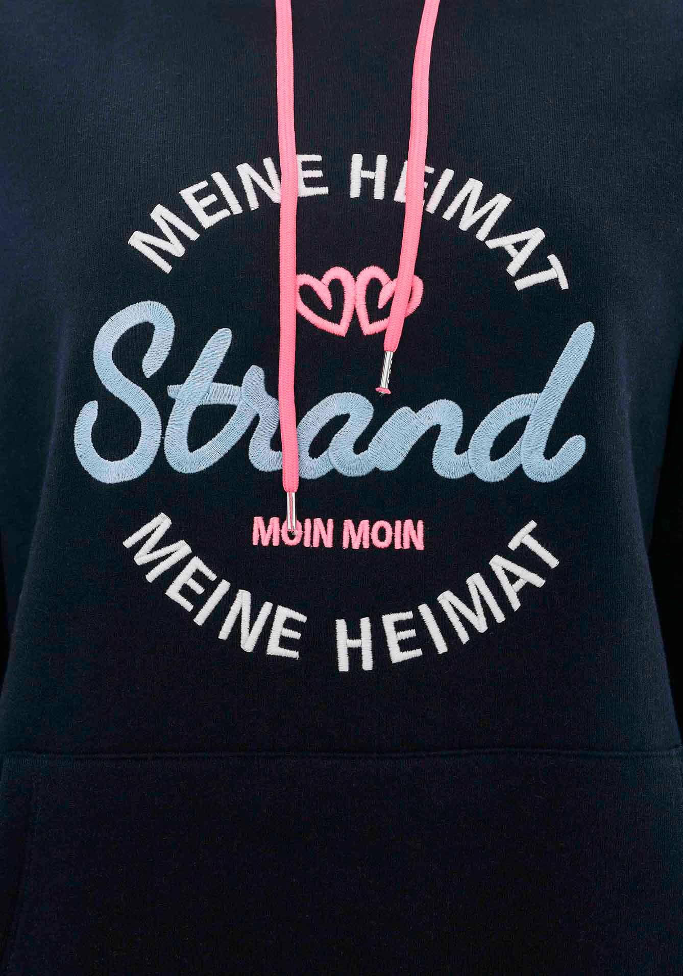 Zwillingsherz Hoodie »"Meine Heimat"«, mit aufgesticktem "Strand"-Schriftzug vorne und hinten