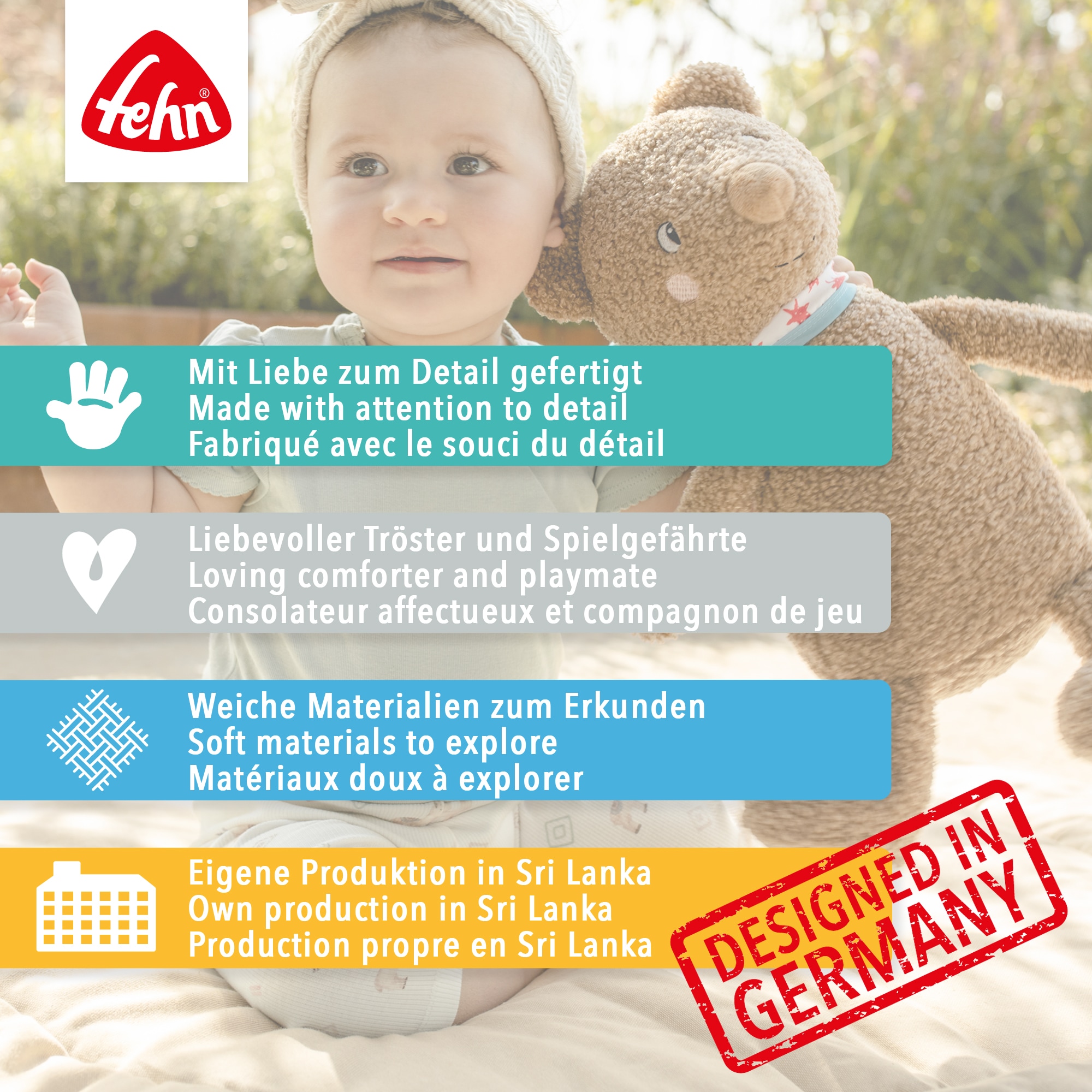 Fehn Kuscheltier »FredErik, Elefant XL«