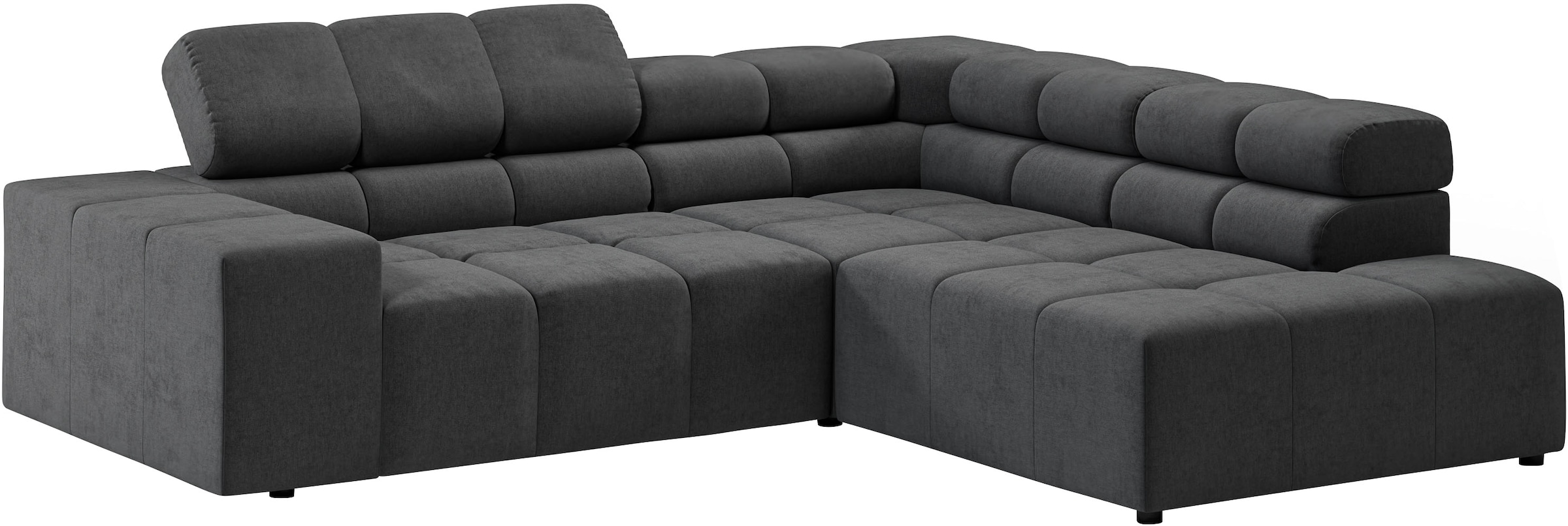 INOSIGN Ecksofa »Ancona, incl. Kopfteilverstellung + 3 Zierkissen, L-Form, Breite 249cm«, wahlweise motorische Sitztiefenverstellung, B/T(H: 249/215/70 cm