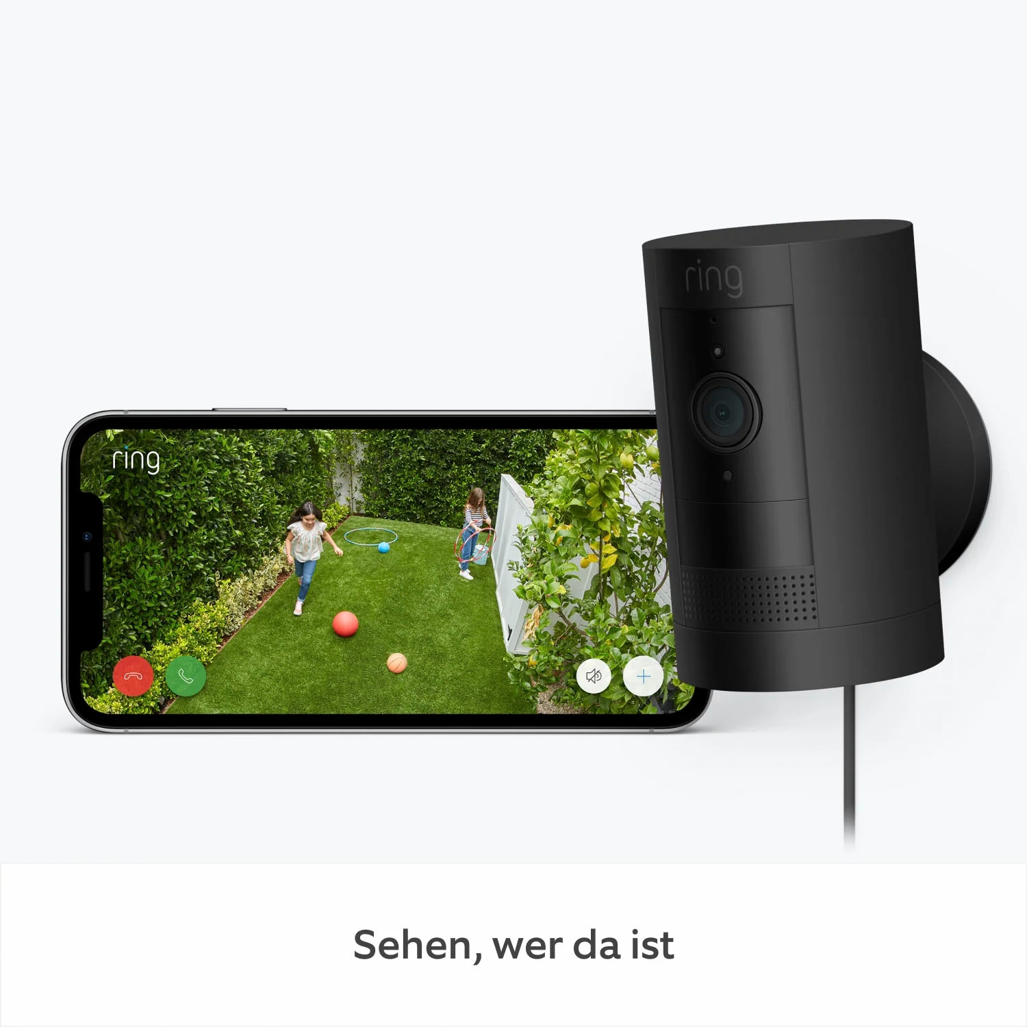 Ring Überwachungskamera »Stick Up Cam Plug-in«, Innenbereich-Außenbereich