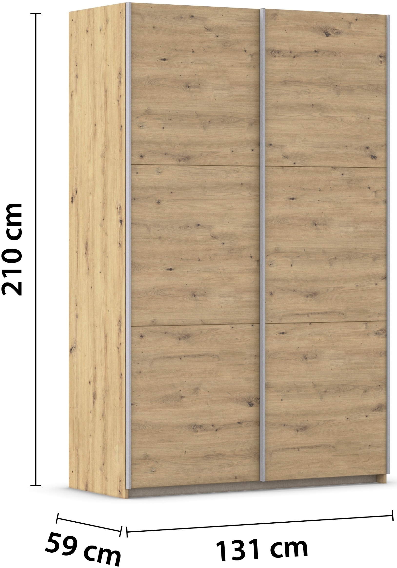 rauch Schwebetürenschrank »Kleiderschrank Drehtürenschrank Schrank Garderobe KRONACH« in 3 Ausstattungen BASIC/CLASSIC/PREMIUM, Breiten 131/175/218/261 cm,  optional ohne, mit 1 oder 2 Spiegel, viel Stauraum MADE IN GERMANY