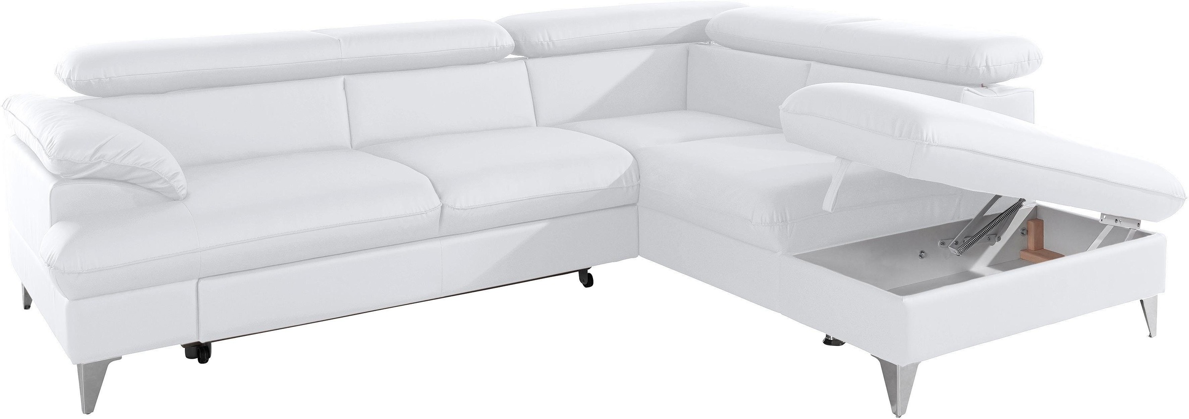 COTTA Polstergarnitur »Caluso L-Form«, Set bestehend aus: Ecksofa mit Kopfteilverstellung & Hocker