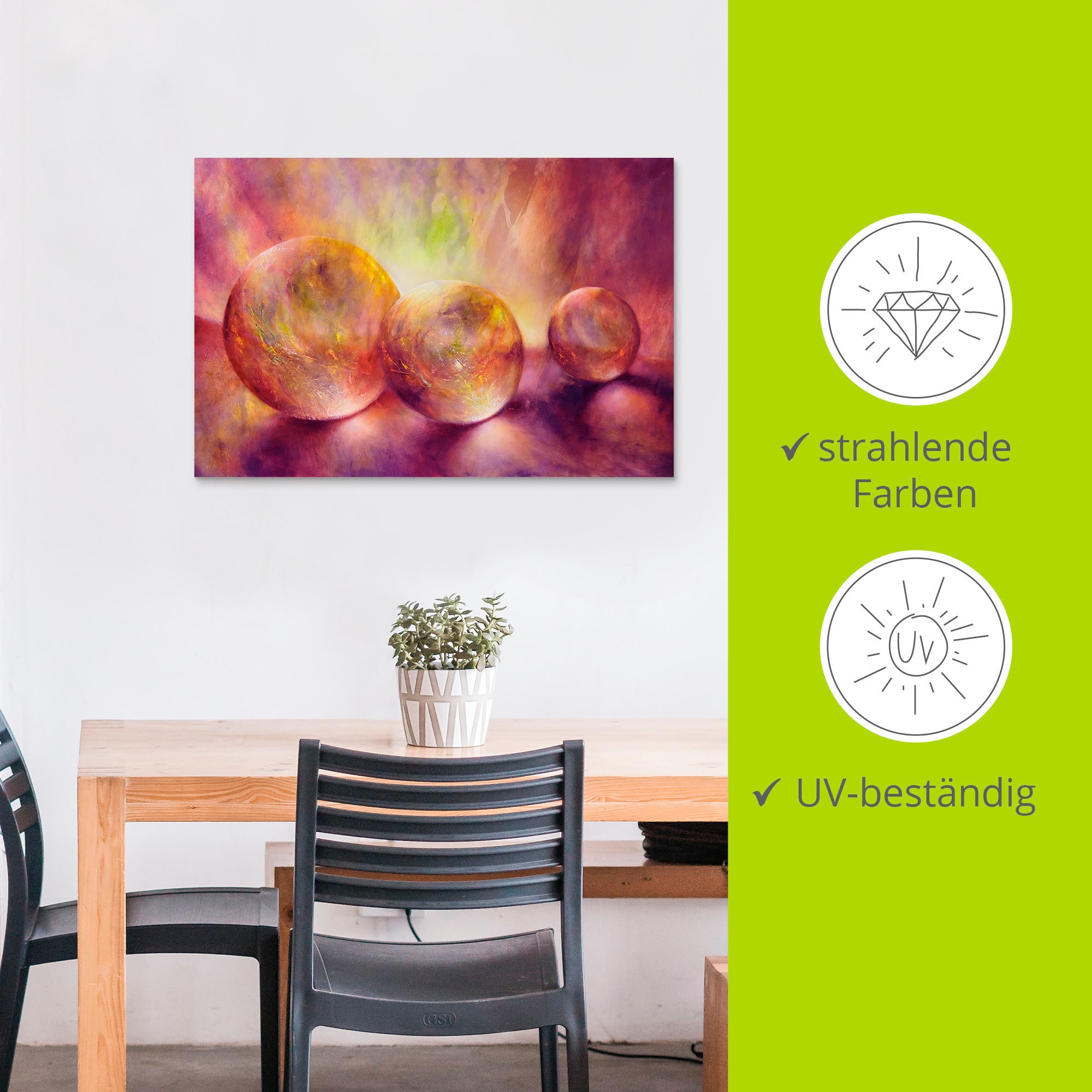 Artland Wandbild »Purpures Licht«, Muster, (1 St.), als Alubild, Outdoorbild, Leinwandbild, Poster in verschied. Größen