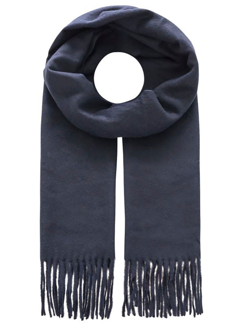 Zwillingsherz, Herren, Schal »"Wollmix Uni"« mit Fransenabschluss, Marine, Marine, Schal von Zwillingsherz