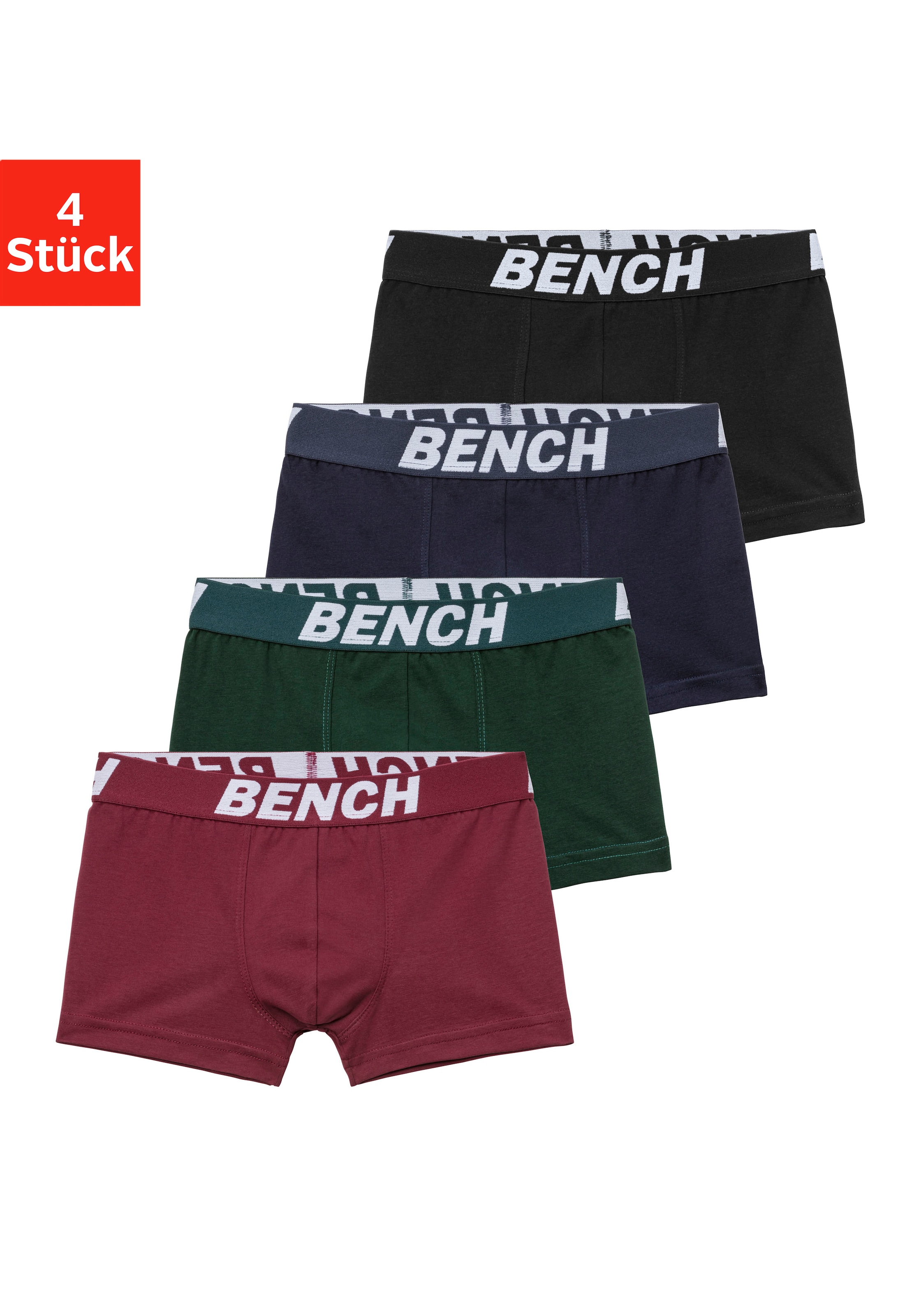 Bench. Boxer »Boxershorts für Jungen« Packung, 4 Stk. mit Bench Schriftzug im Bund