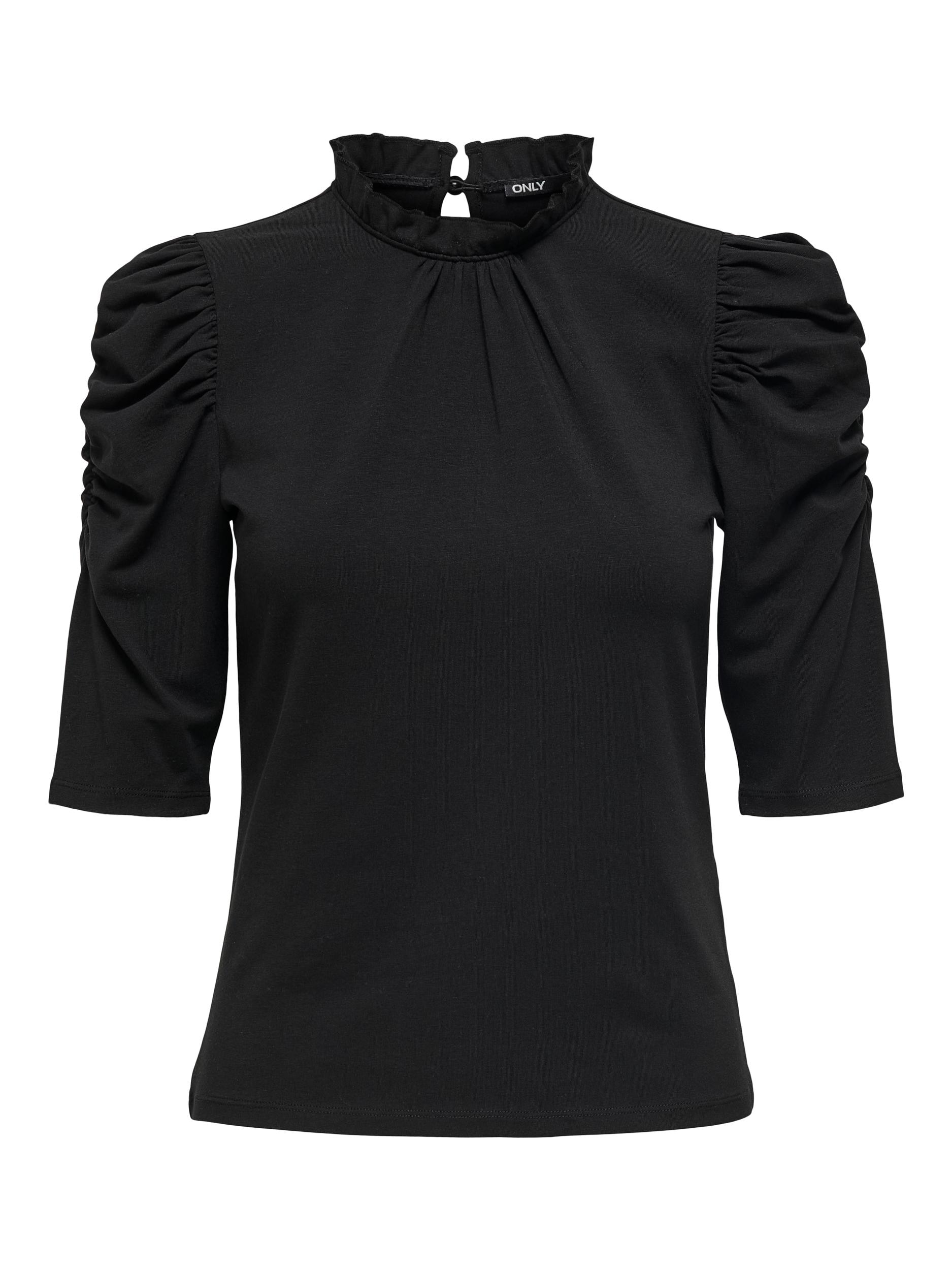 ONLY Stehkragenshirt »ONLLIVE LOVE SCARLETT 2/4 TOP JRS« Baumwollmischung, regular fit