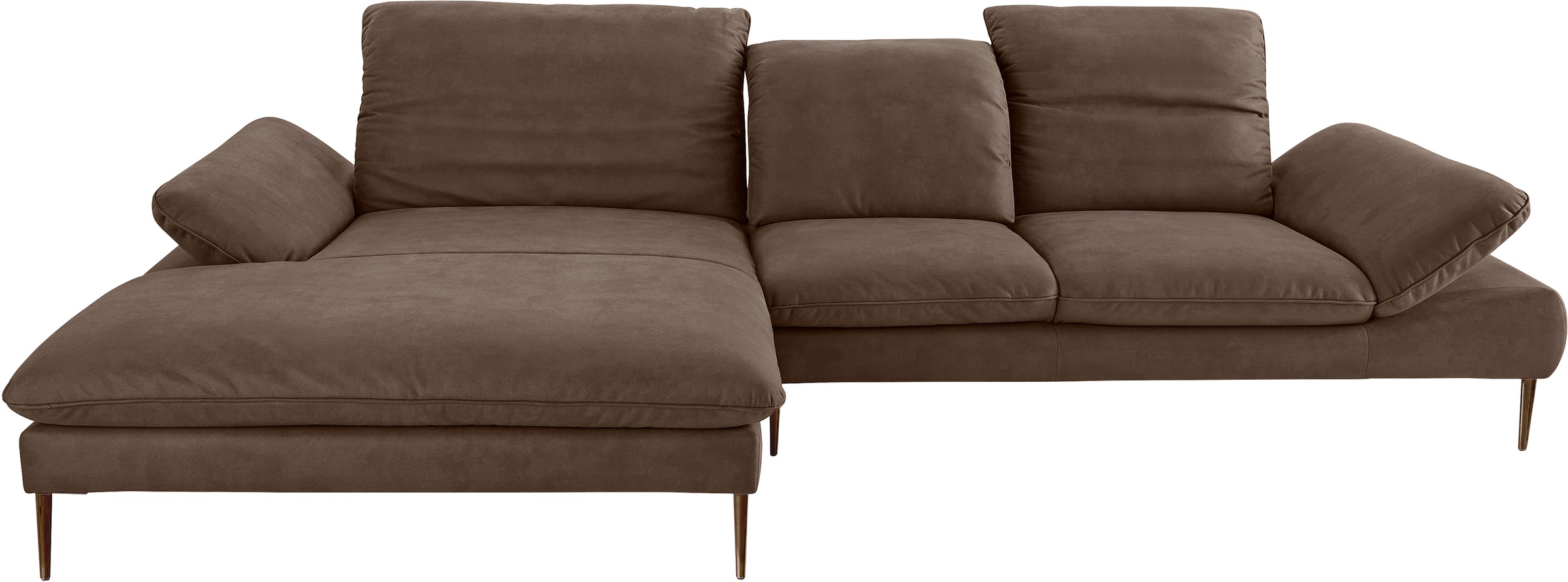 W.SCHILLIG Ecksofa »enjoy&MORE, Designsofa, bequem, elegant und zeitlos, L-Form«, Sitztiefenverstellung, Füße bronze pulverbeschichtet, Breite 340 cm