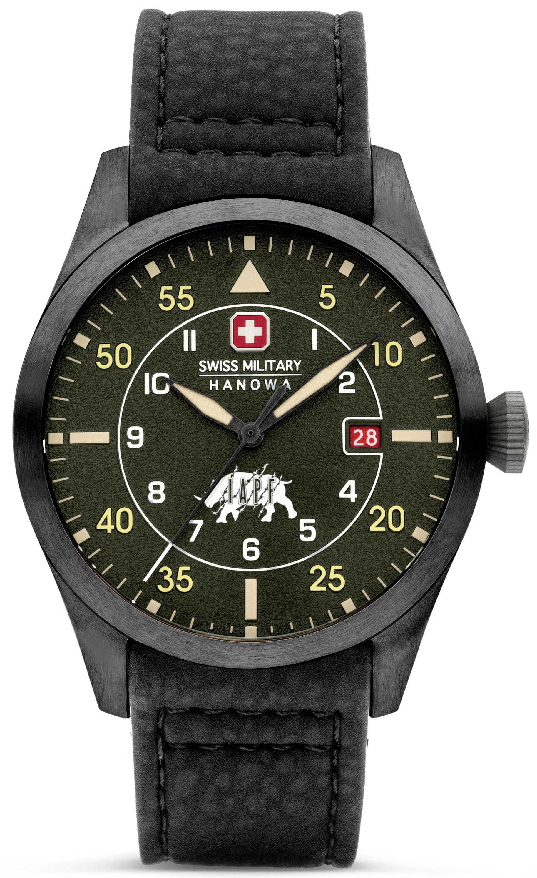 Swiss Military Hanowa Quarzuhr »LEAD RANGER, SMWGN0001231«, Armbanduhr, Herrenuhr, Schweizer Uhr, Swiss Made, Datum, Saphirglas