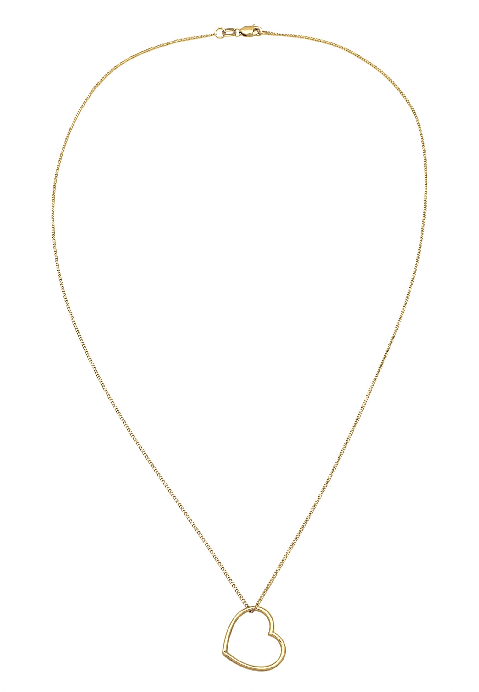 Elli Premium Kette mit Anhänger »Halskette Herz Anhänger 375 Gelbgold«
