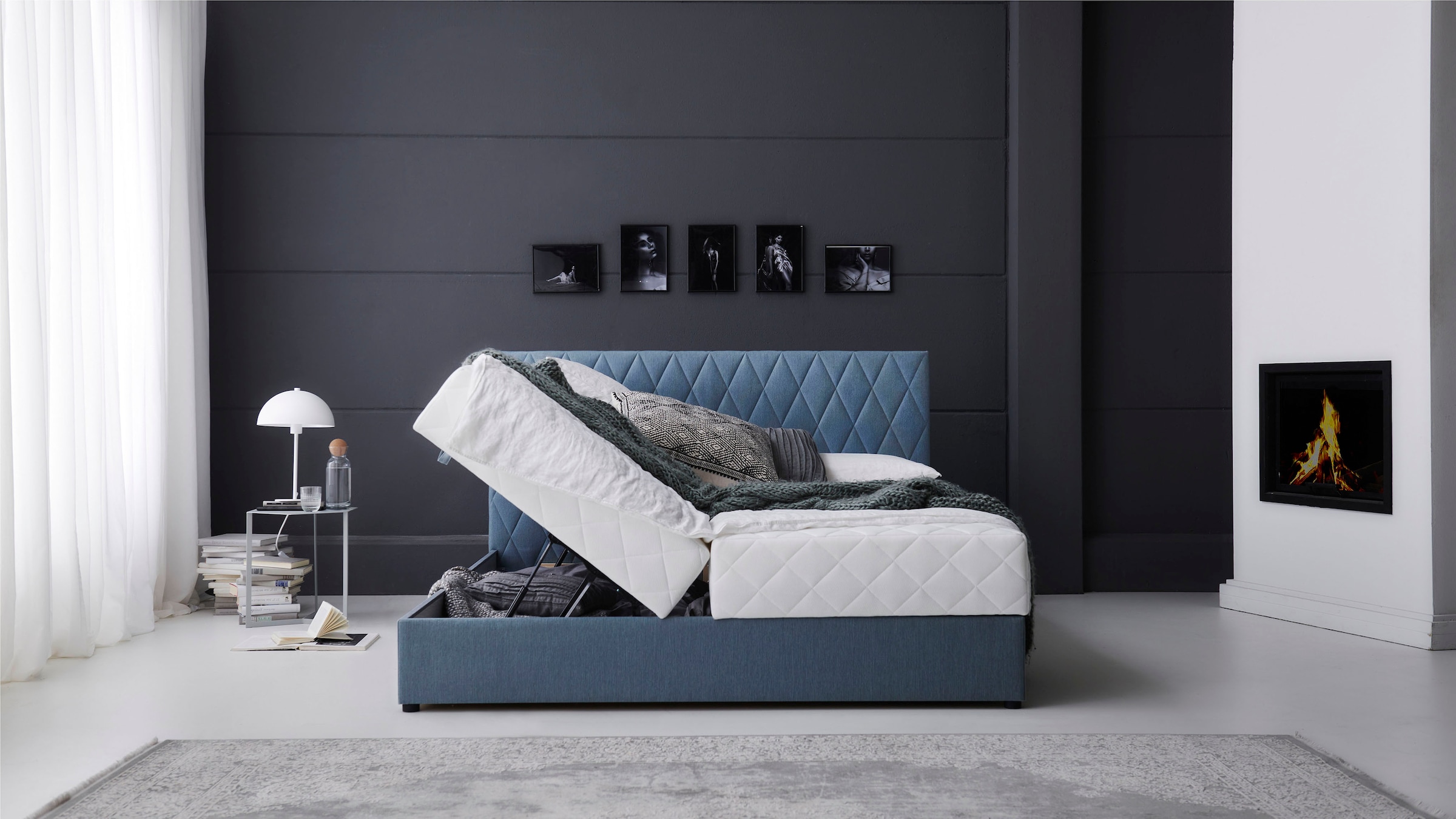 ATLANTIC home collection Boxbett Benita, mit Taschen-Federkernmatratze und Bettkasten