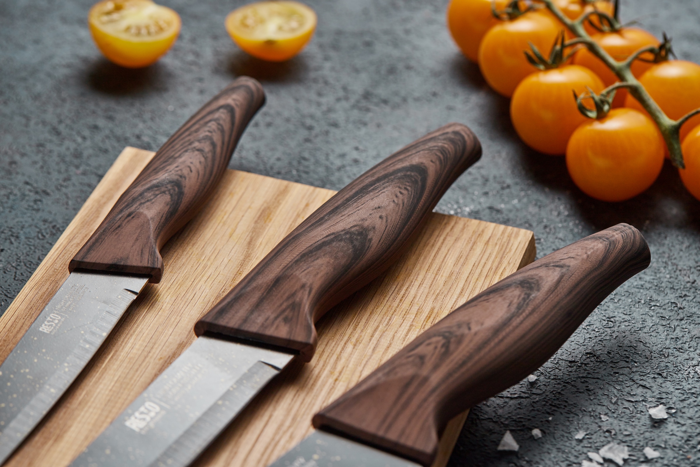 RESTO Kitchenware Messer-Set »Carina, Edelstahlmesser 4-teilig in Magnet-Geschenkbox« Kochmesser, Tranchiermesser, Universalmesser, Gemüsemesser