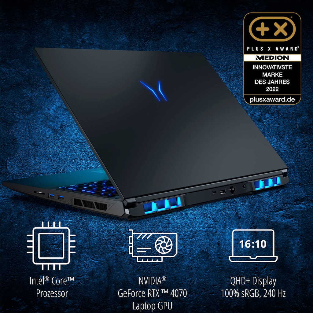 Medion® Gaming-Notebook »ERAZER Major X20«, 40,6 cm, / 16 Zoll, Intel, Core i7, GeForce RTX 4070, 1000 GB SSD