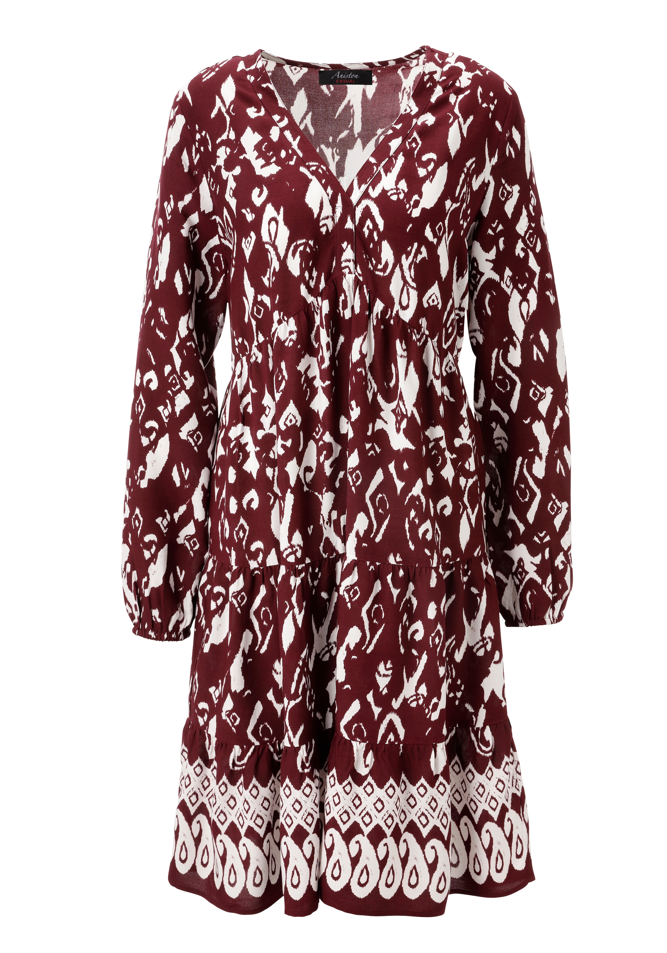 Aniston CASUAL Tunikakleid mit kunstvollem Druck und Bordüre am Saum - NEUE KOLLEKTION