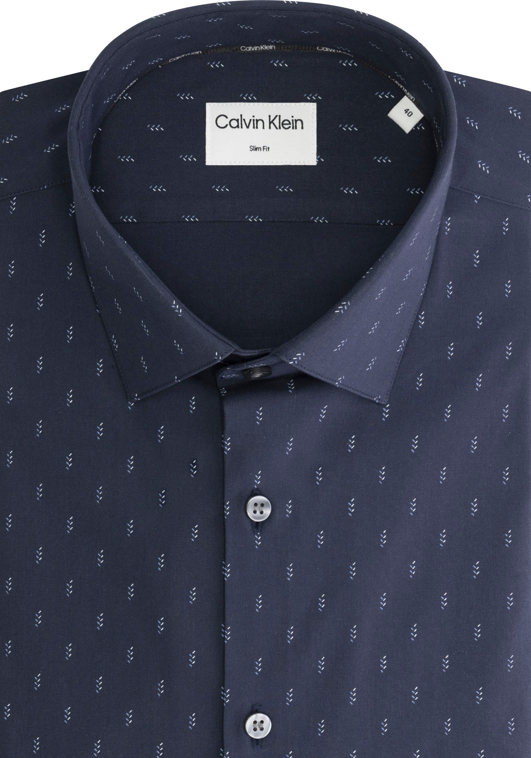 Calvin Klein Langarmhemd »POPLIN LEAF PRINT SLIM SHIRT«