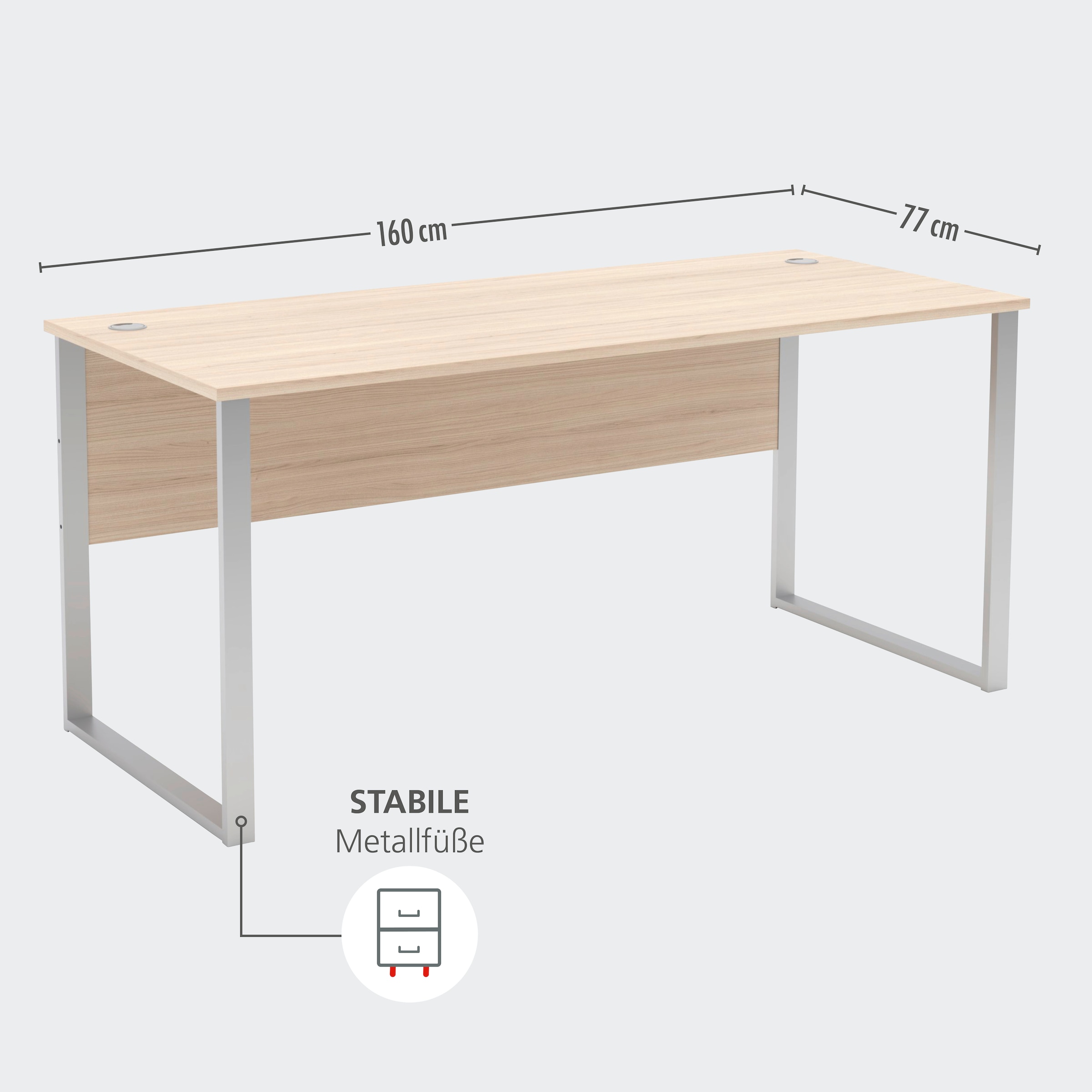 Innostyle Schreibtisch »Schreibtisch Santorin, 170/77/73 cm ( B/H/T)« 1 Stk. tlg. Tischplatten: kratzfest und wasserfest