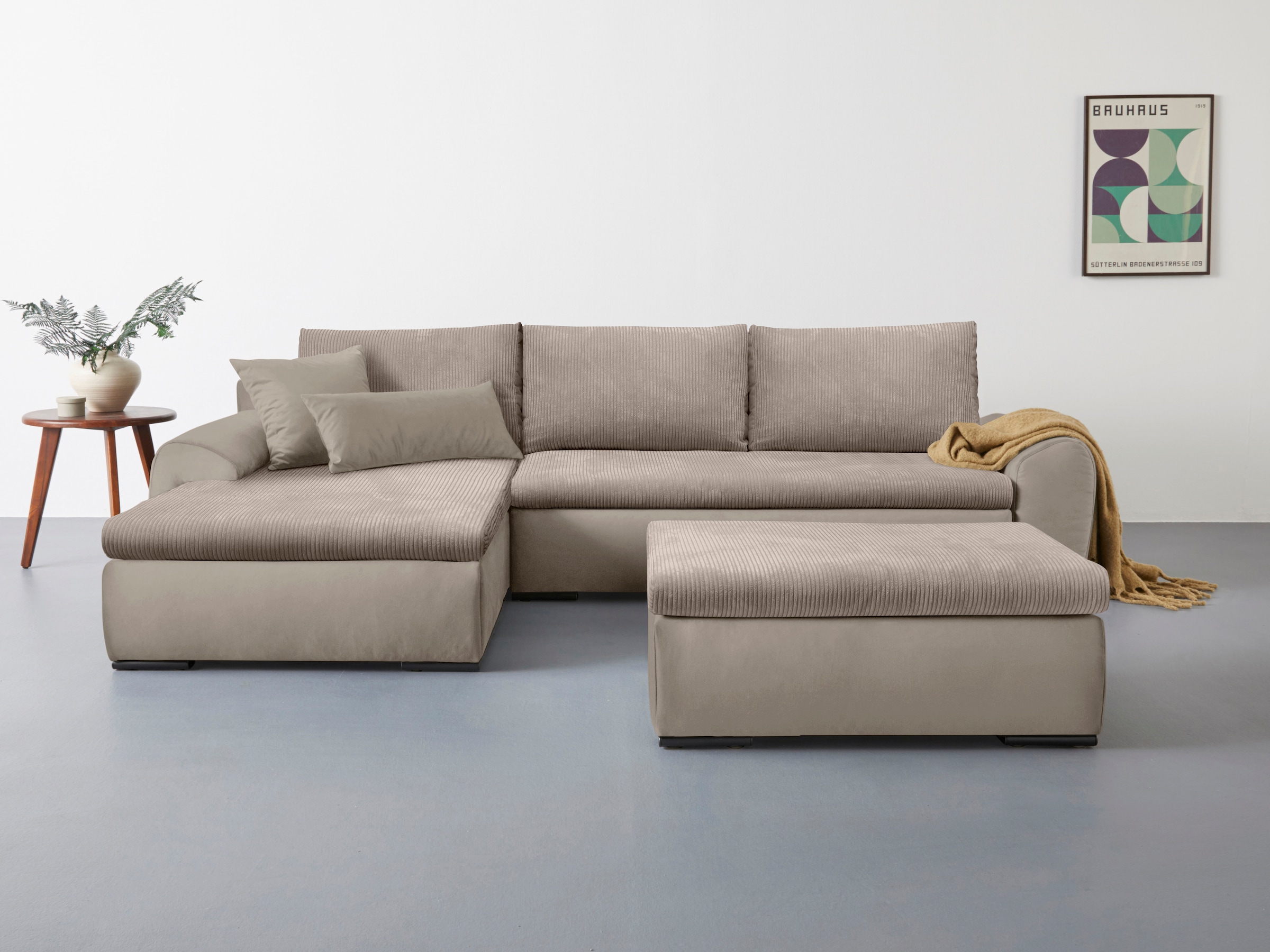 Home affaire Ecksofa »Win L-Form«, wahlweise mit Bettfunktion und Bettkasten
