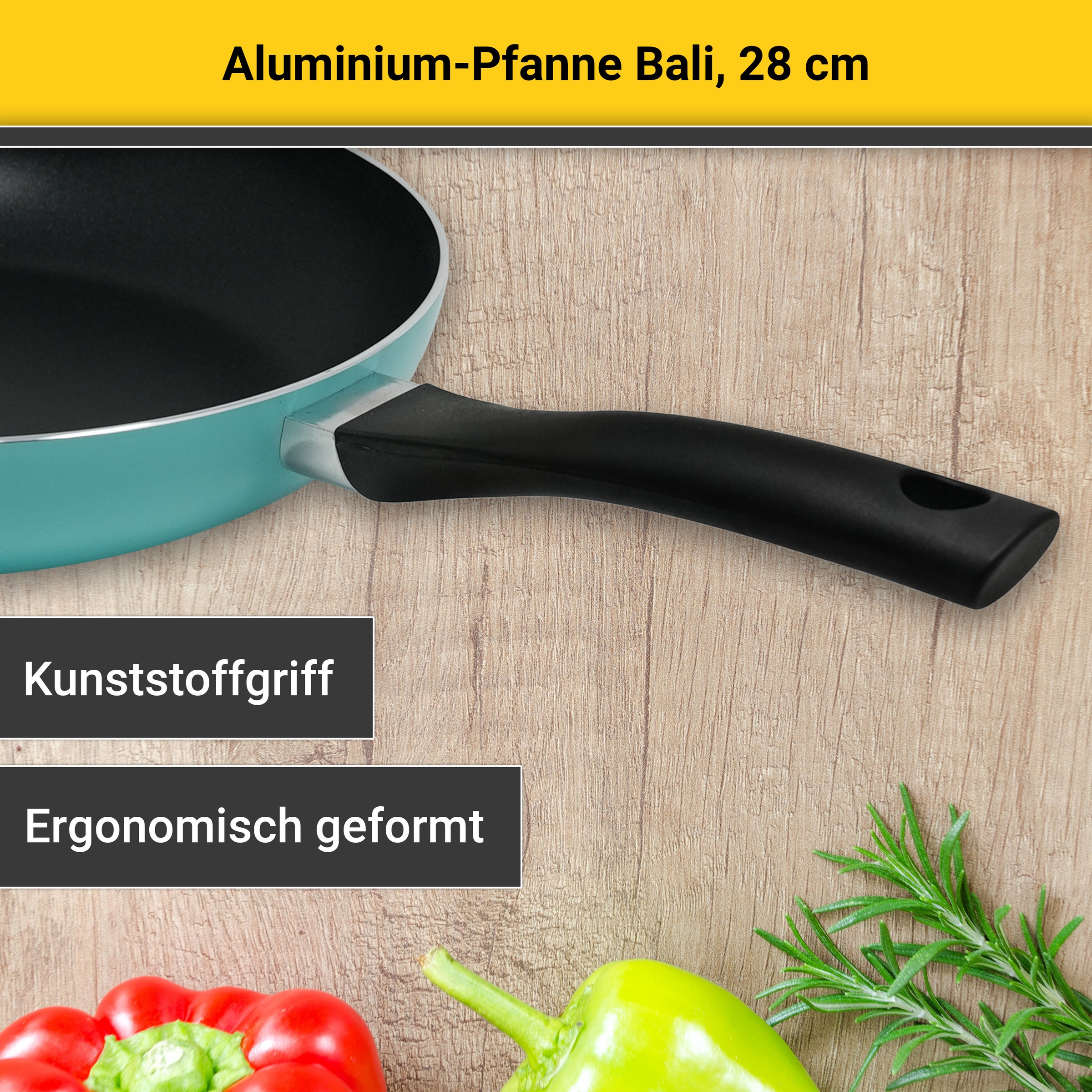 Krüger Bratpfanne »Aluminium Pfanne Bali«, Aluminium, (1 tlg.), für Induktions-Kochfelder geeignet