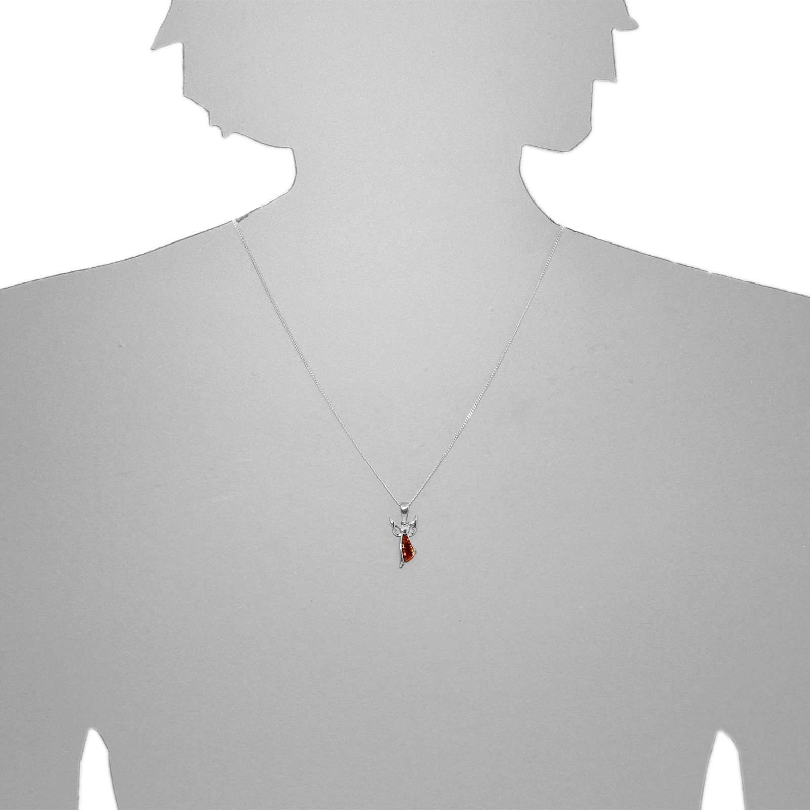 OSTSEE-SCHMUCK Kettenanhänger »- kleiner Engel - Silber 925/000 - Bernstein«