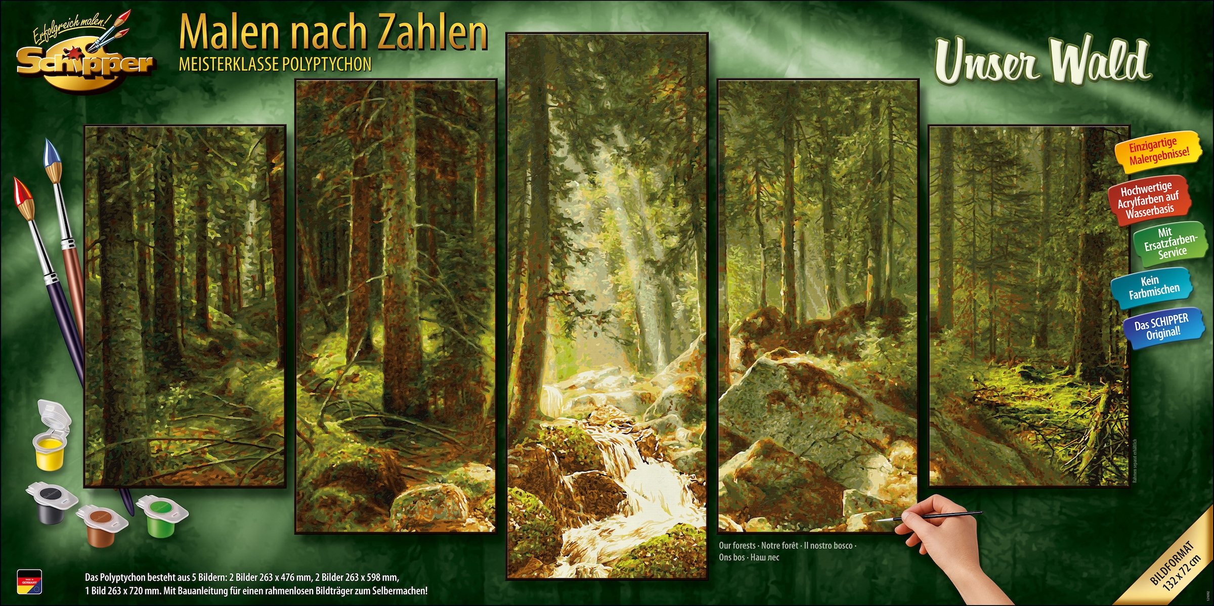 Schipper Malen nach Zahlen »Meisterklasse Polyptychon - Unser Wald«, Made  in Germany bei