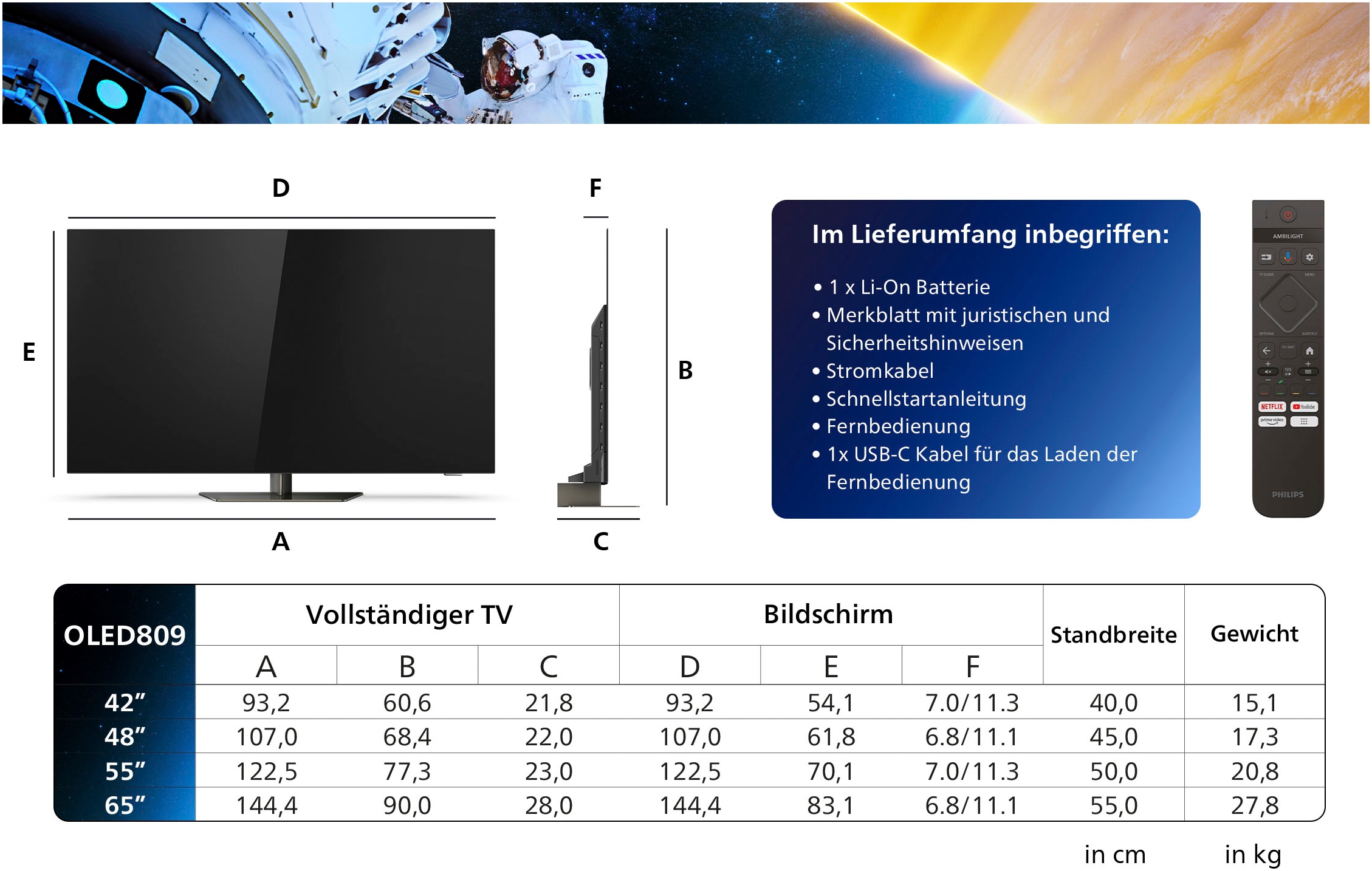 Philips OLED-Fernseher »42OLED809/12«, 4K Ultra HD, Smart-TV-Google TV