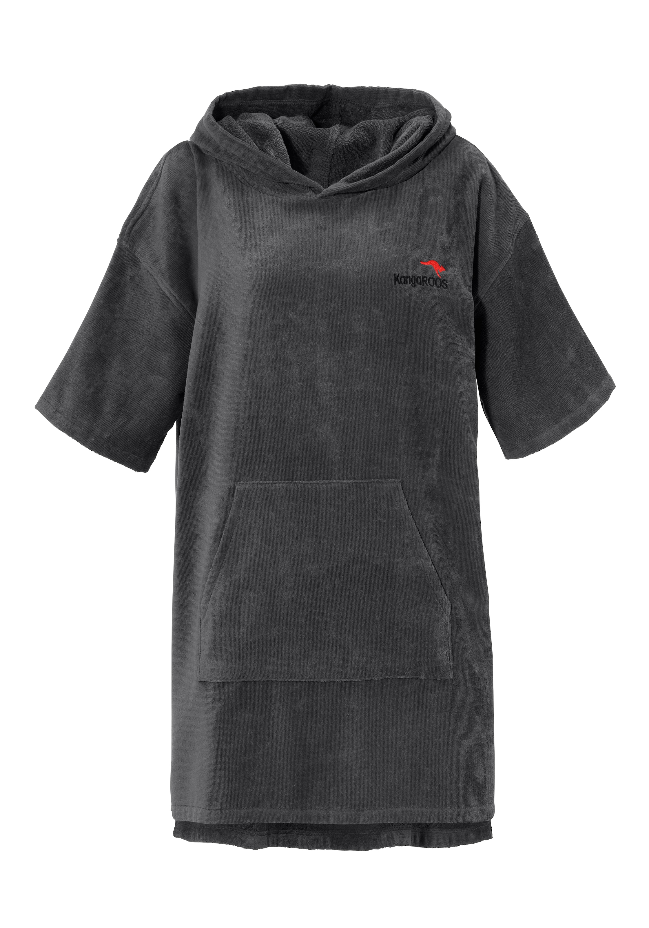 KangaROOS Badeponcho »Summer, ideal für Sauna, Spa & im Urlaub, Damen & Herren«, (1 St.), Surfponcho, mit Bauchtasche, 100% Baumwolle, Frottee