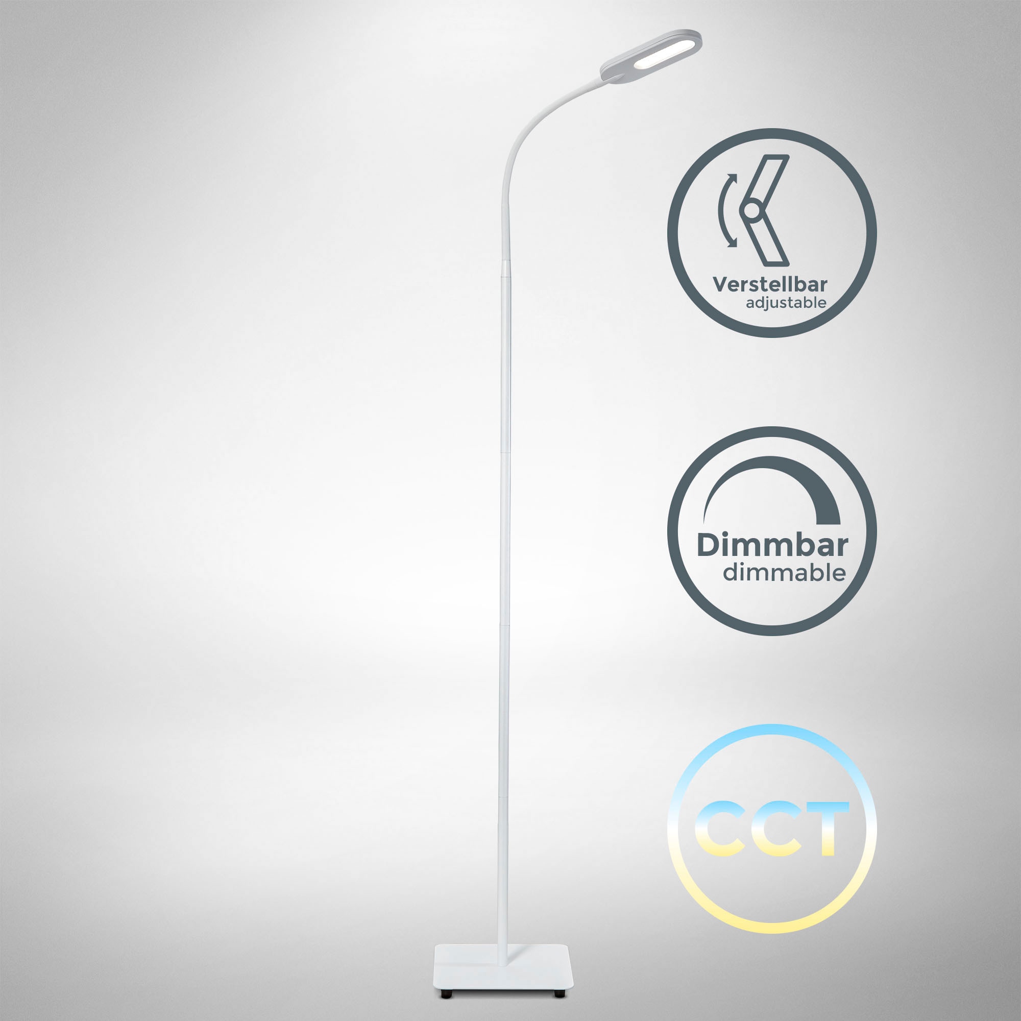B.K.Licht Stehlampe,1 x kaufen 3 XXL Touchschalter online 600lm, 4.000K / 3.000K Farbtemperatur Watt, 6.000K Garantie LED-Platine mit Jahren | einstellbar 8 über 