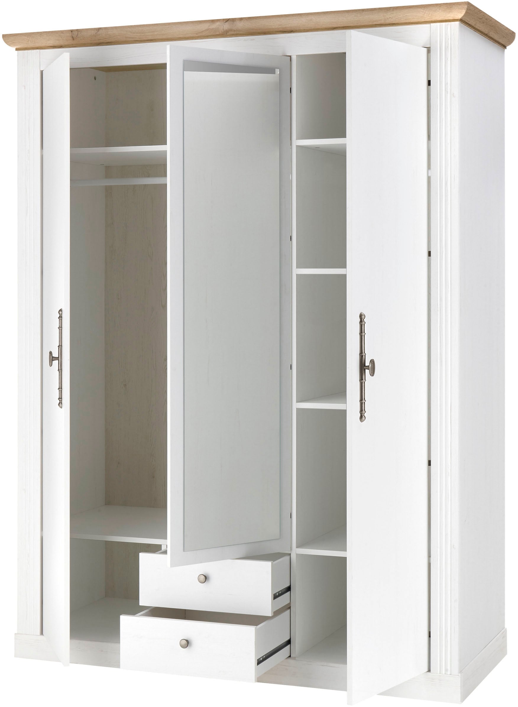 Home affaire Schlafzimmer-Set »Westminster« beinhaltet 1 Bett, Kleiderschrank 3-türig und 1 Wandpaneel