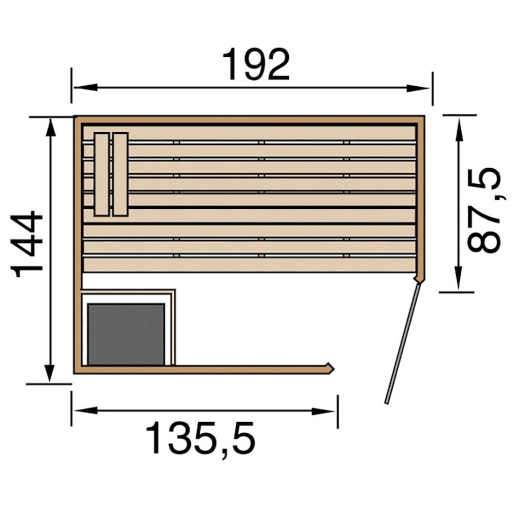weka Sauna »Laukkala«, (Set), 7,5 kW-Ofen mit digitaler Steuerung