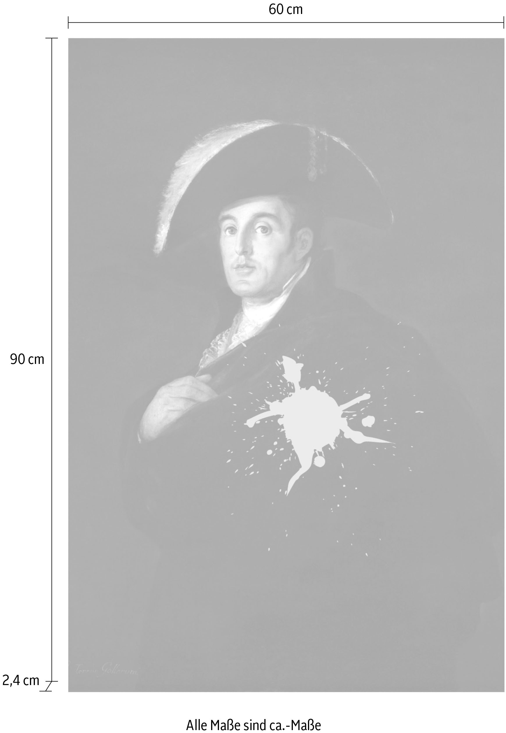 queence Acrylglasbild »Mann mit Farbklecks« Bilder von Männern | Formen | Gemälde | Historische Persönlichkeiten | Kunst | Mann Fine Art-Print in Galeriequalität