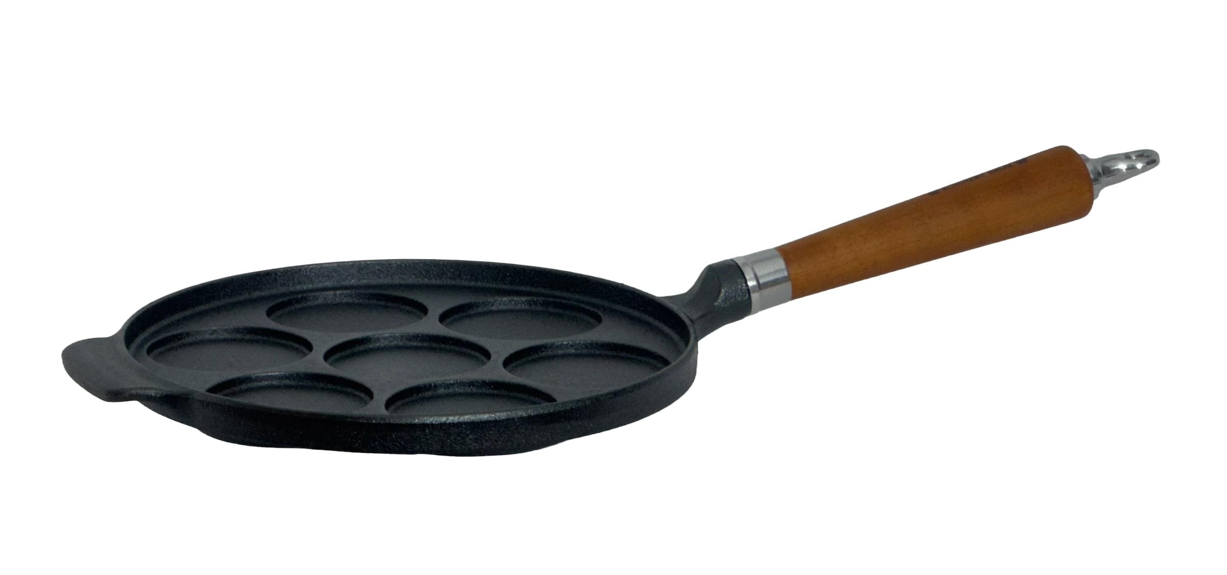 Ronneby Bruk Bratpfanne »Maestro Minipfannkuchen-Pfanne, Ø 24 cm, mit Holzgriff« Gusseisen 1 tlg.