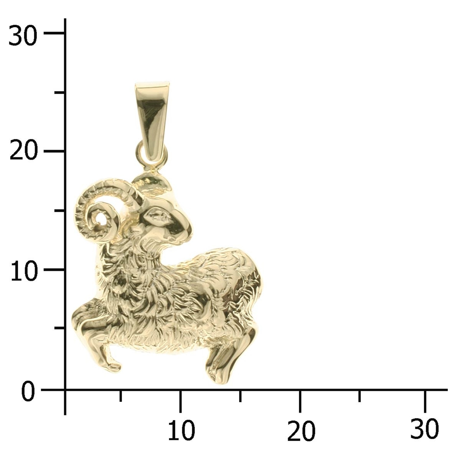 OSTSEE-SCHMUCK Kettenanhänger »- Tierkreiszeichen Widder - Gold 585/000 -,«