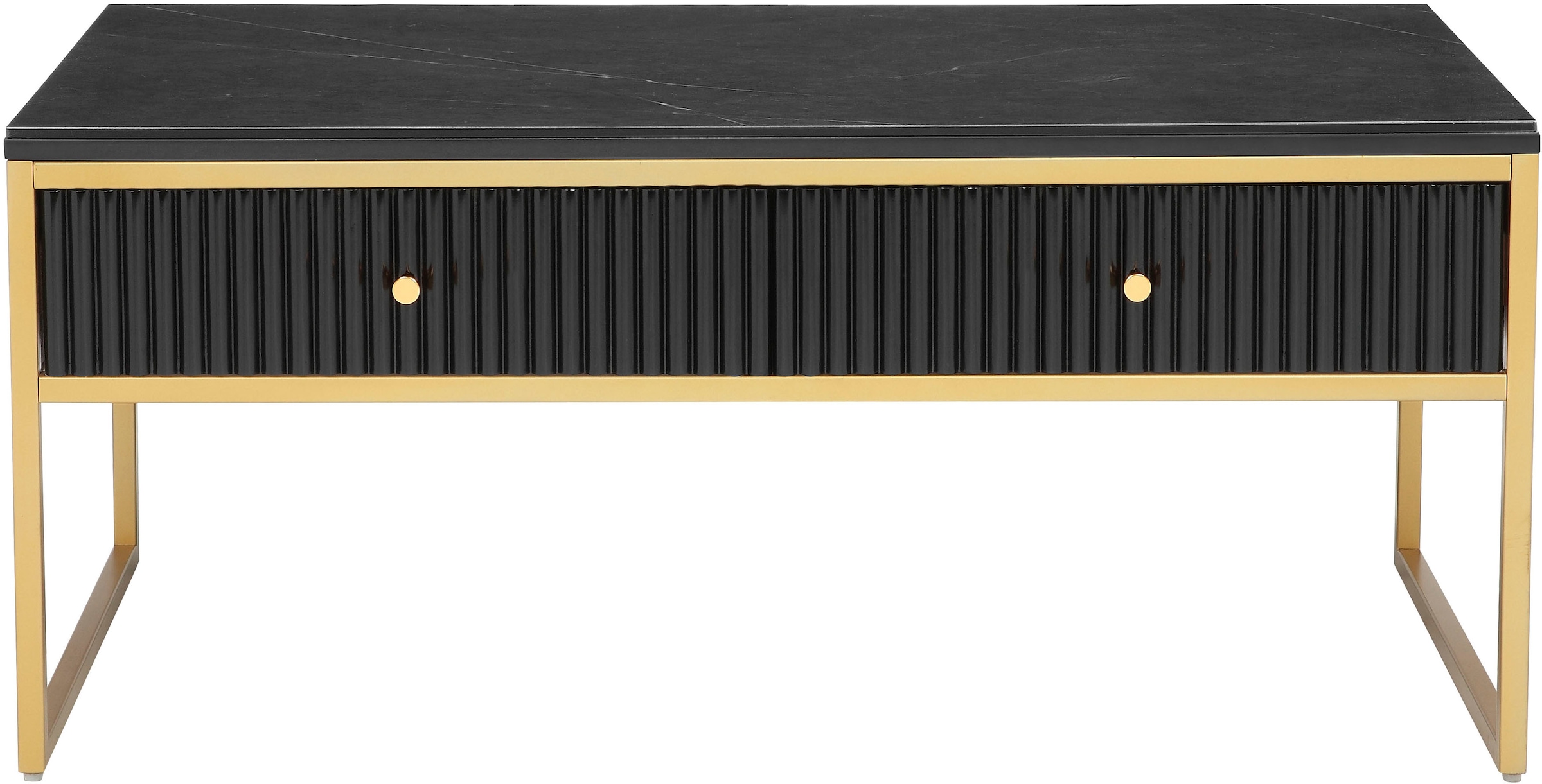 Leonique Couchtisch »Fleuriss« Keramikplatte, goldenen Beinen, FSC-zertifiziertem Holz, Breite 110 cm