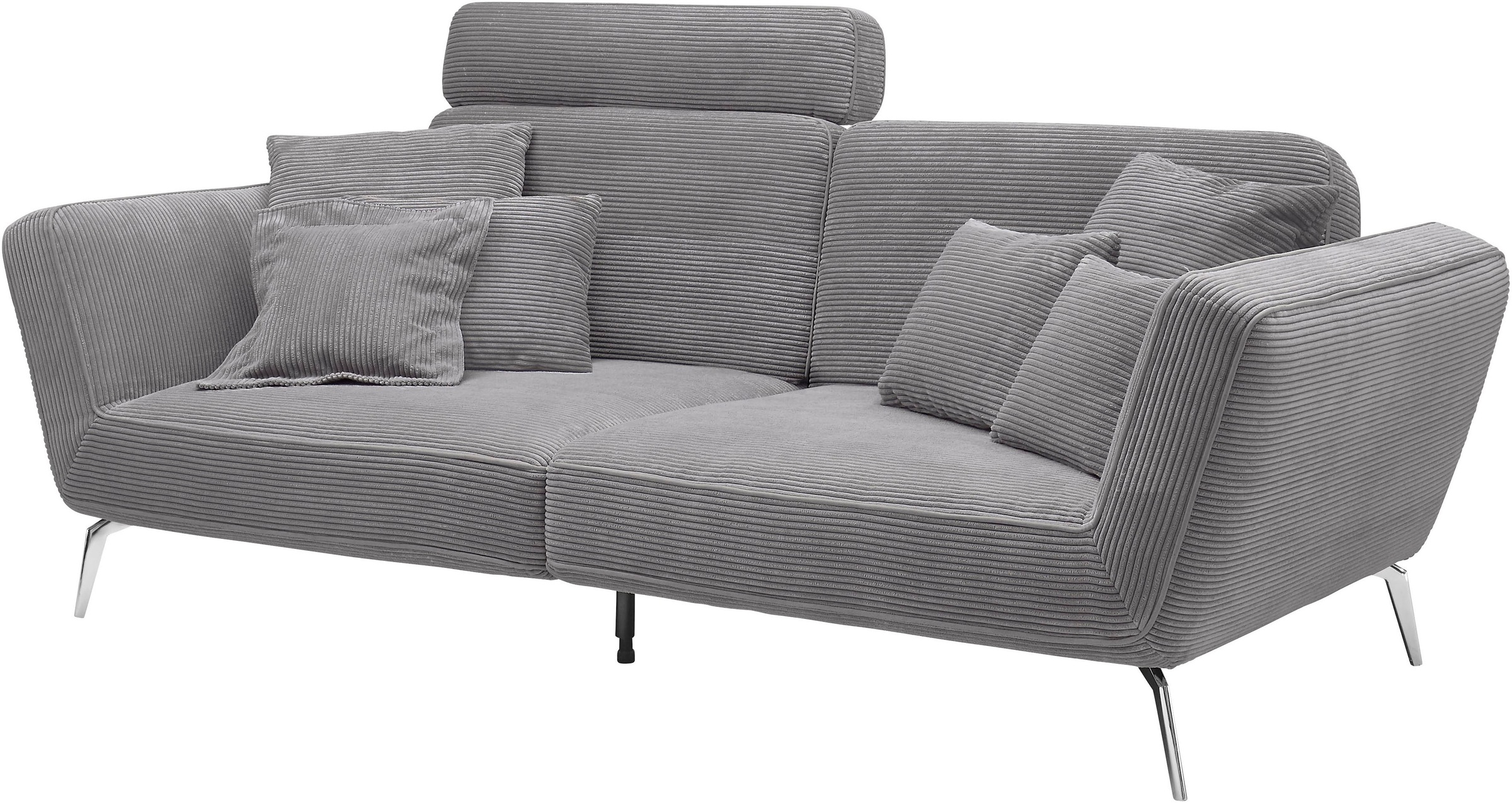 set one by Musterring Big-Sofa »SO 4500«, Füße chromfarben, wahlweise mit Kopfstütze, Breite 260cm, in Cord