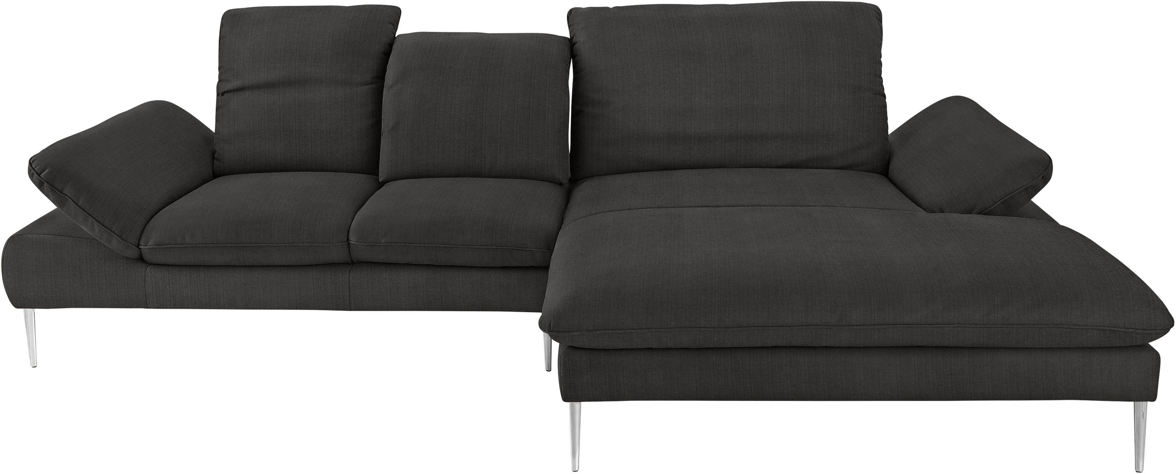 W.SCHILLIG Ecksofa »enjoy&MORE, Designsofa, elegant und bequem, L-Form« mit Sitztiefenverstellung, Füße Chrom glänzend, Breite 310 cm