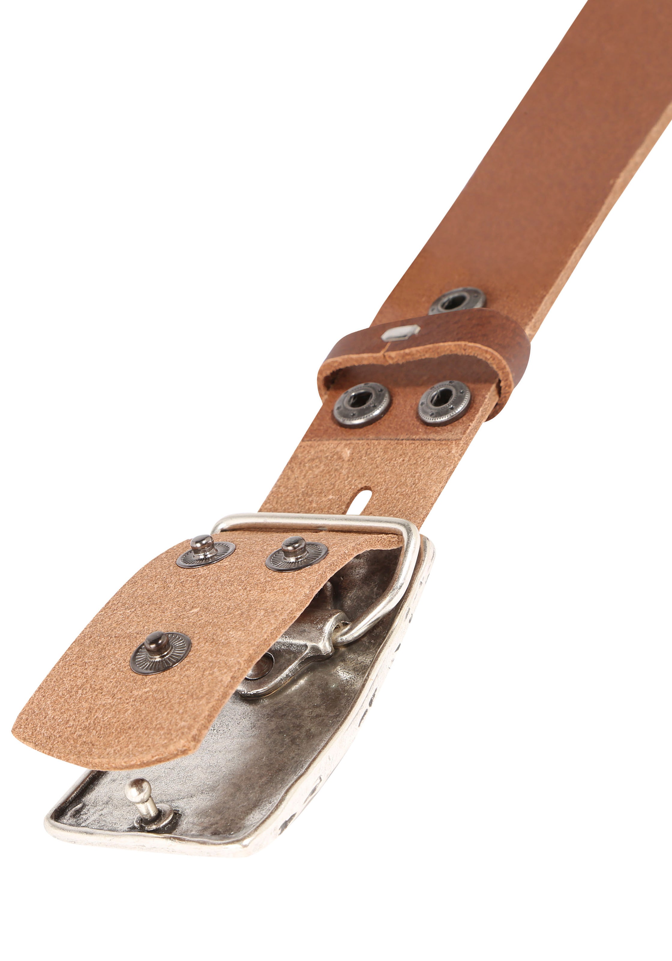 Rettungsring Gürtel Ledergürtel mit austauschbarer Schließe »Felswand Silber«