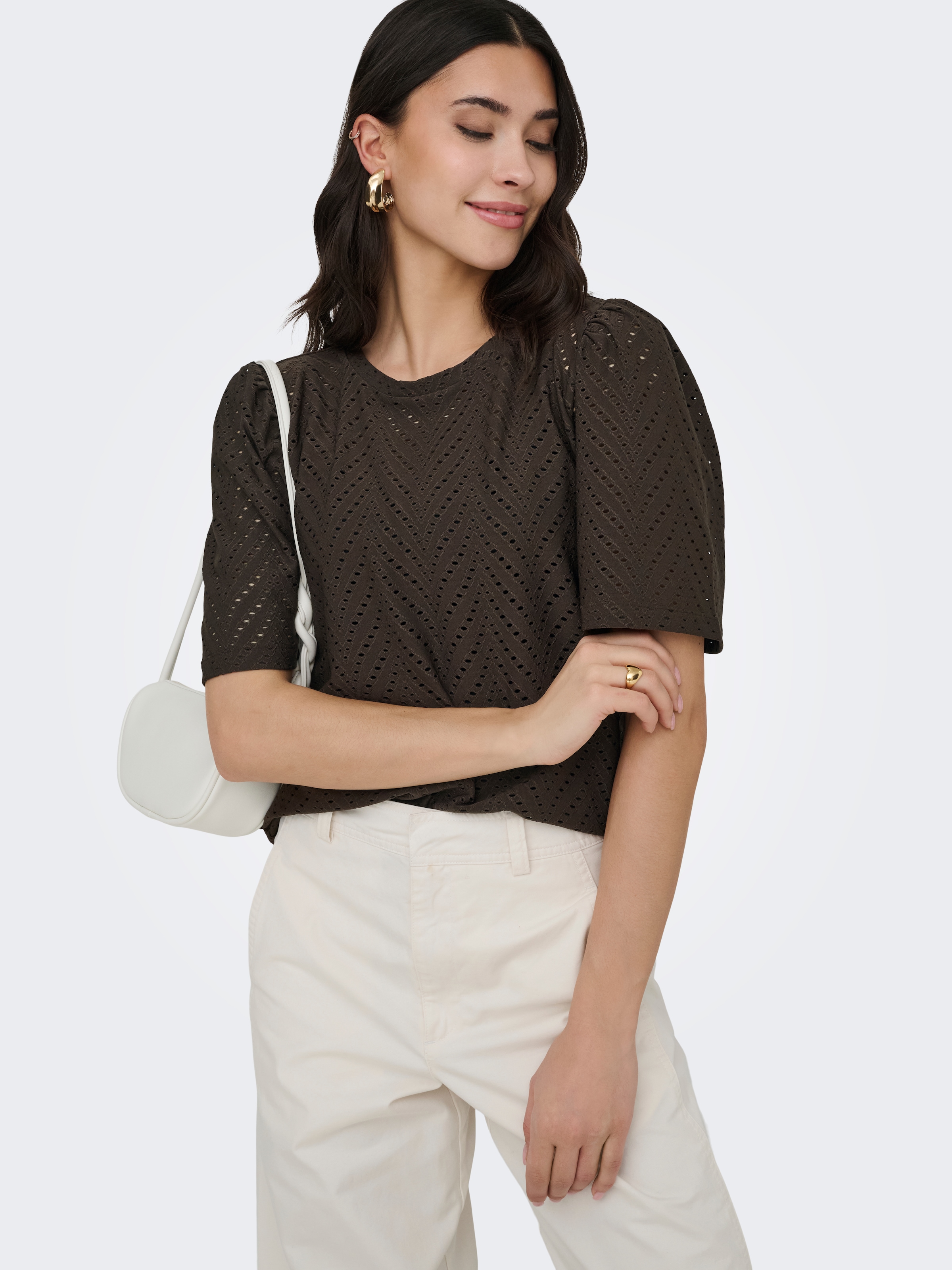 JDY Spitzenshirt »JDYCARLA CATHINKA S/S TOP JRS NOOS« Kunstfaser, regular fit