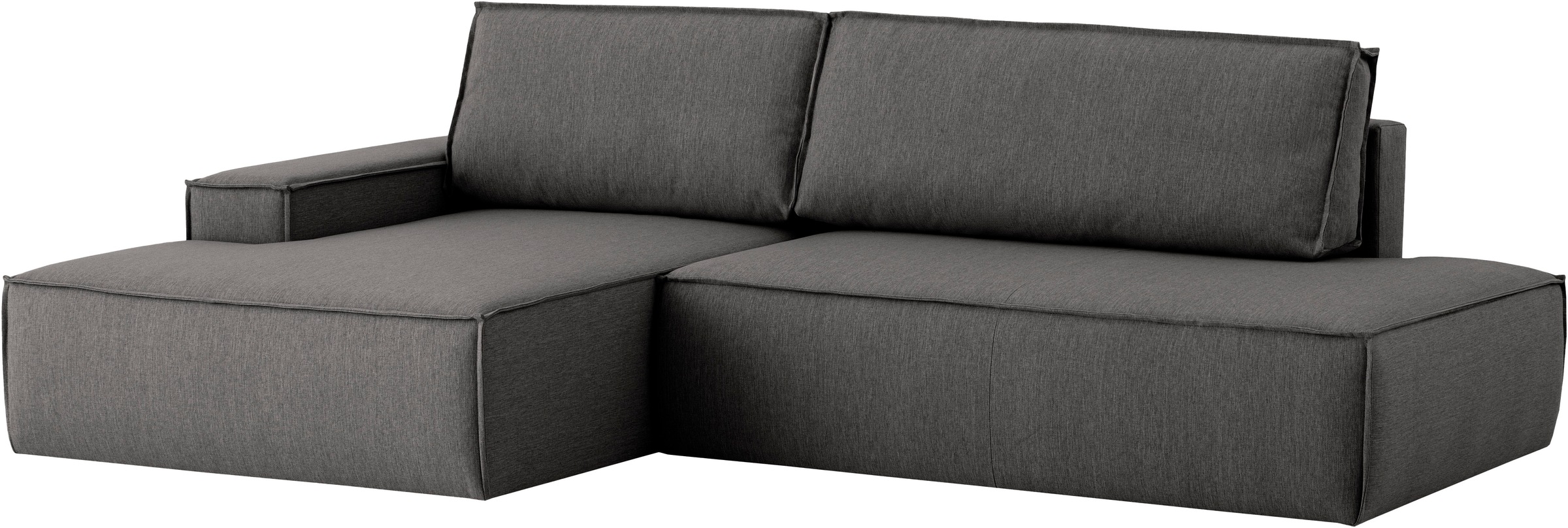 Home affaire Ecksofa »SHERWOOD, Schlafsofa in L-Form offen (275cm), Cord, Leinenoptik«, Schlaffunktion und Bettkasten, Kedernaht, hoher Sitz- & Liegekomfort