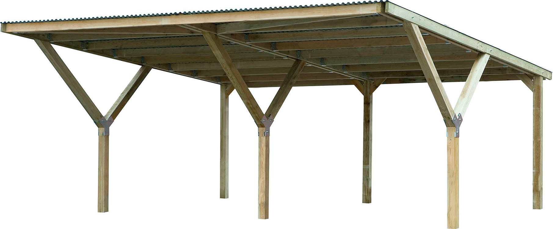 weka Doppelcarport, Holz, 276 cm, braun