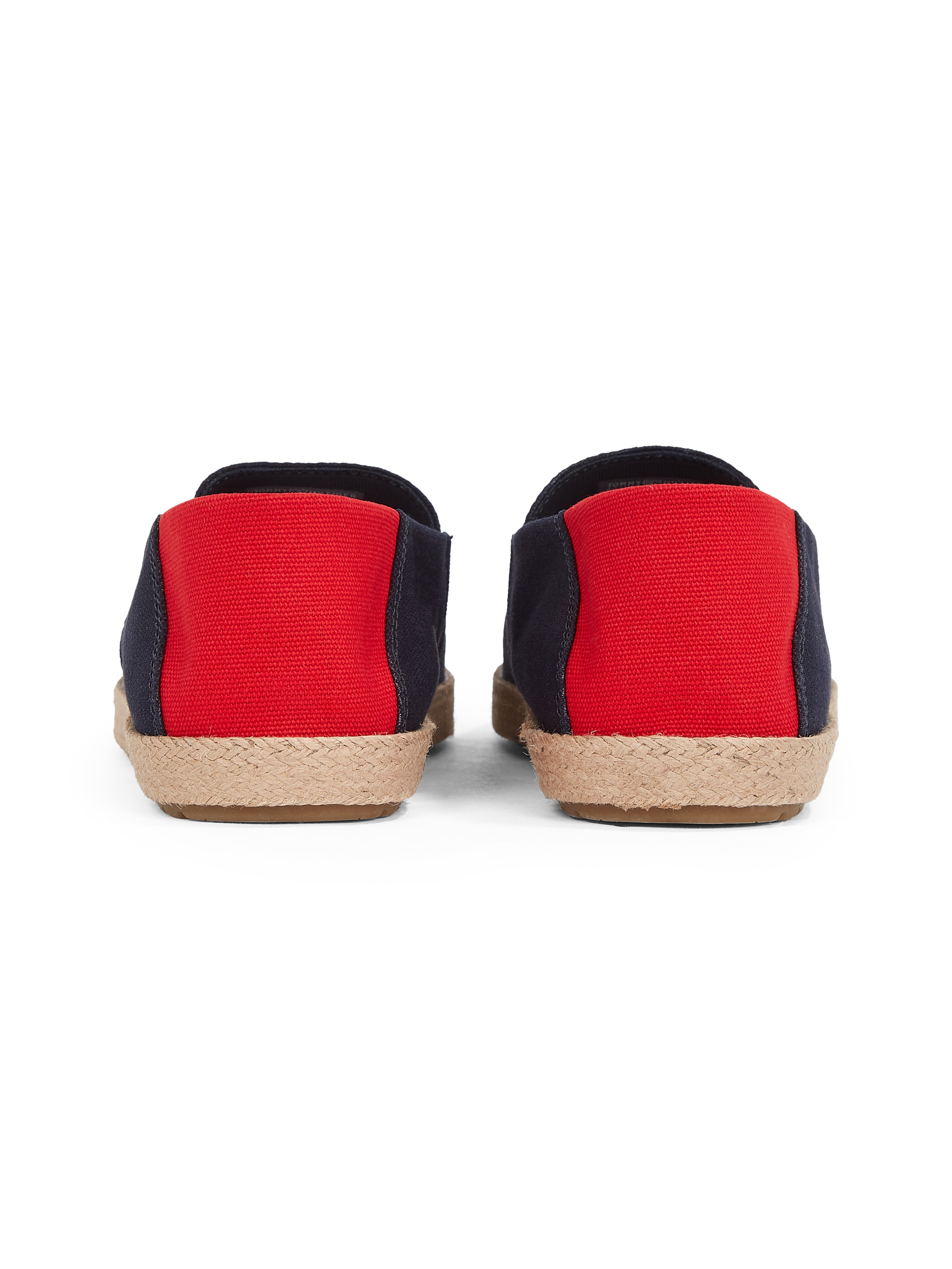 Tommy Hilfiger Slipper »HILFIGER ESPADRILLE CORE TEXTILE«, Schlupfschuh, Espadrilles, Sommerschuh, Kontrastbesatz an der Ferse