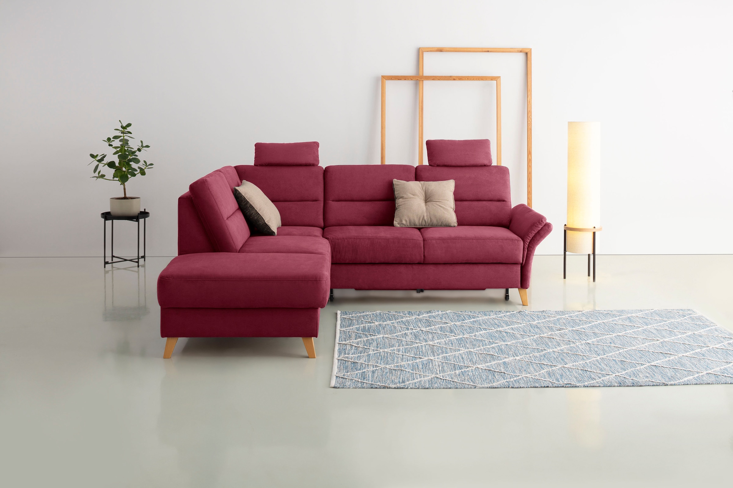 Home affaire Ecksofa »Westerland L-Form« Federkern-Polsterung, wahlweise mit Bettfunktion, Bettkasten