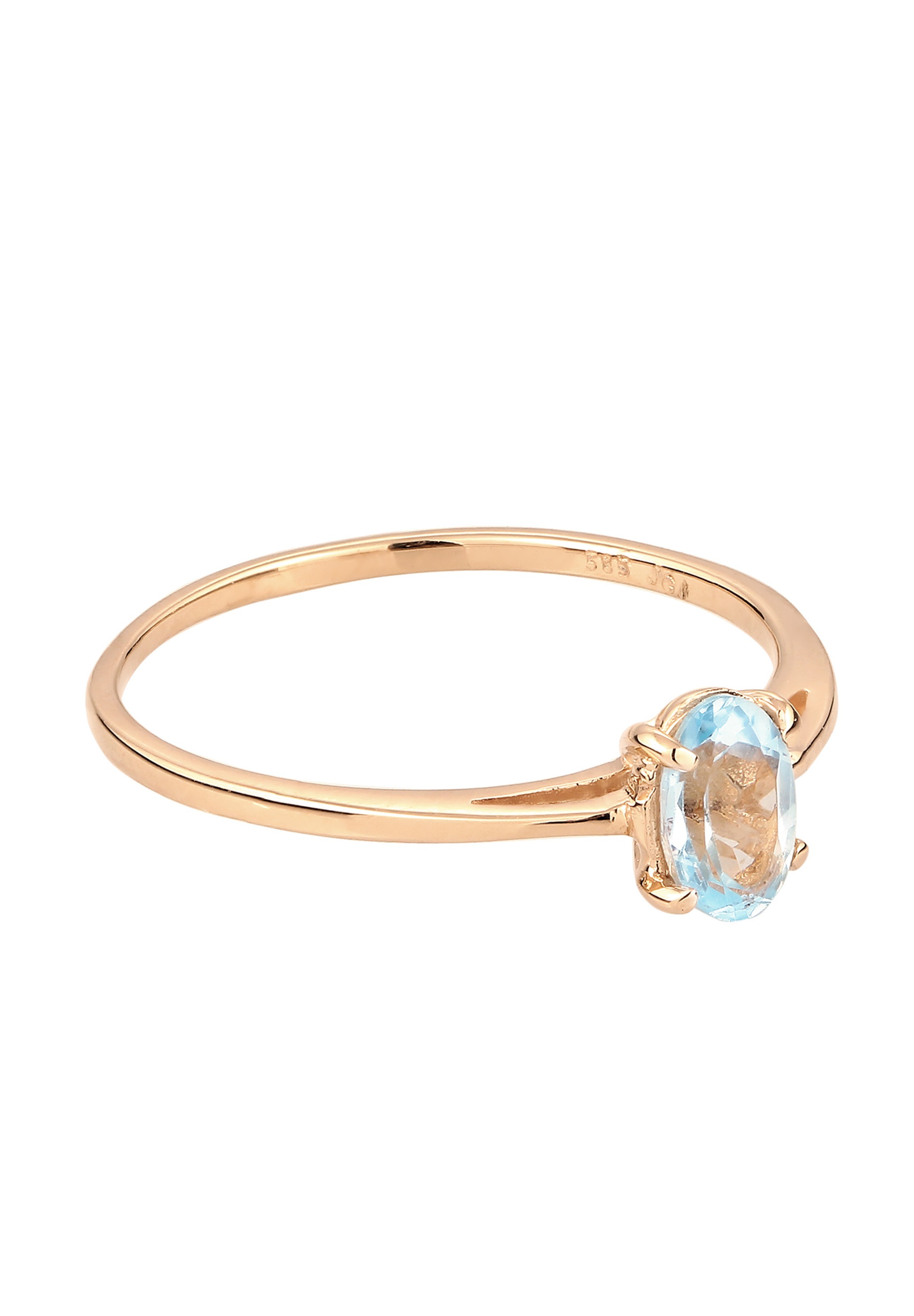 Elli Premium Silberring »Ring Verlobungsring Topas Hellblau 585 Gelbgold«