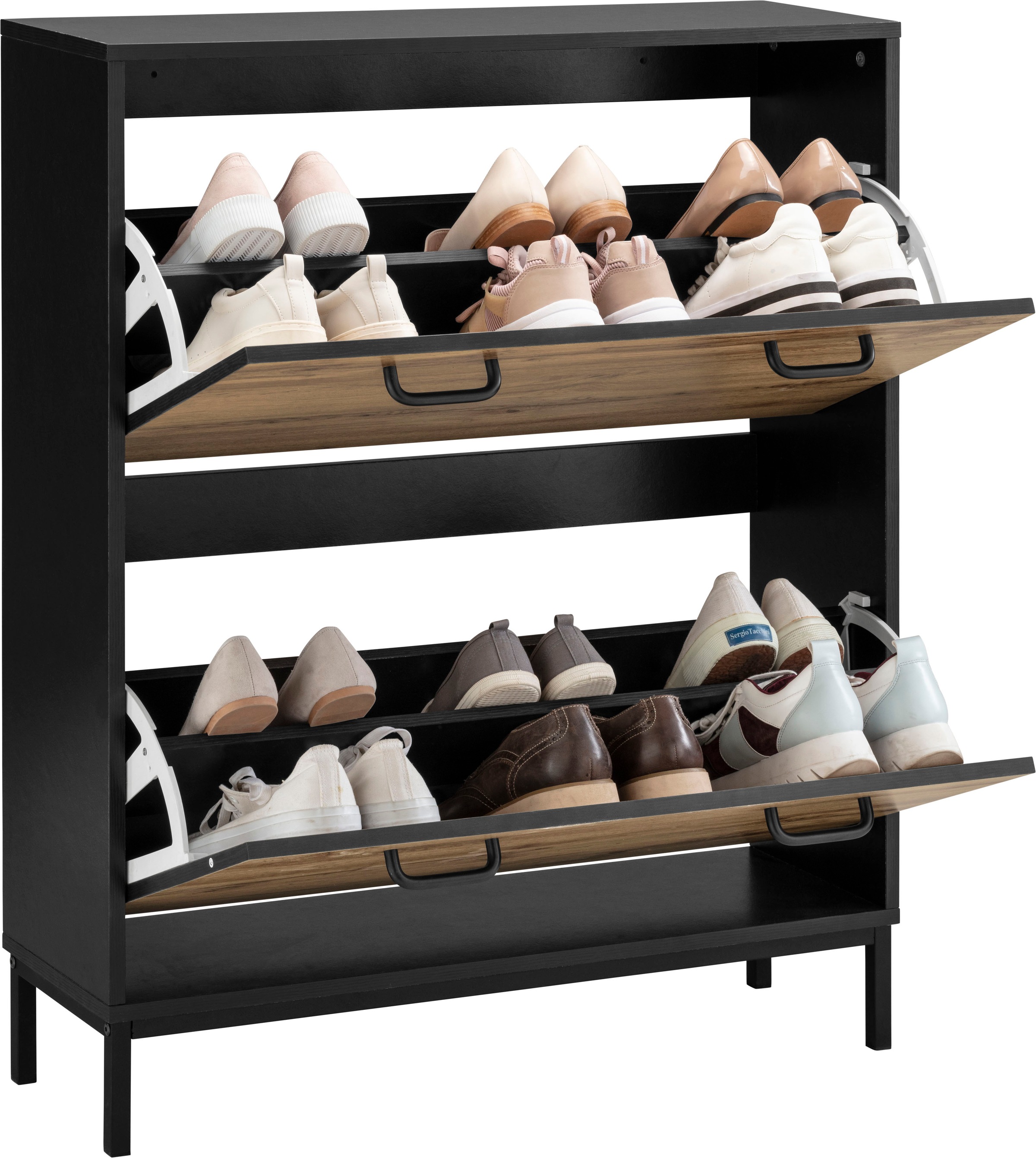 Places of Style Schuhschrank »Rocco«, mit 2 Klappen, Griffe aus Metall, Breite  80 cm, Höhe 100,5 cm online bestellen | UNIVERSAL