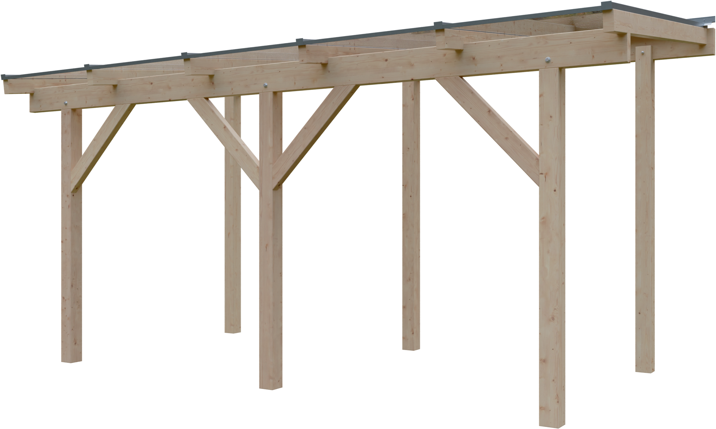 KONIFERA Terrassendach »Fulu« Bausatz aus naturbel. Leimholz mit lichtdurchl. Polycarbonat-Pultdach