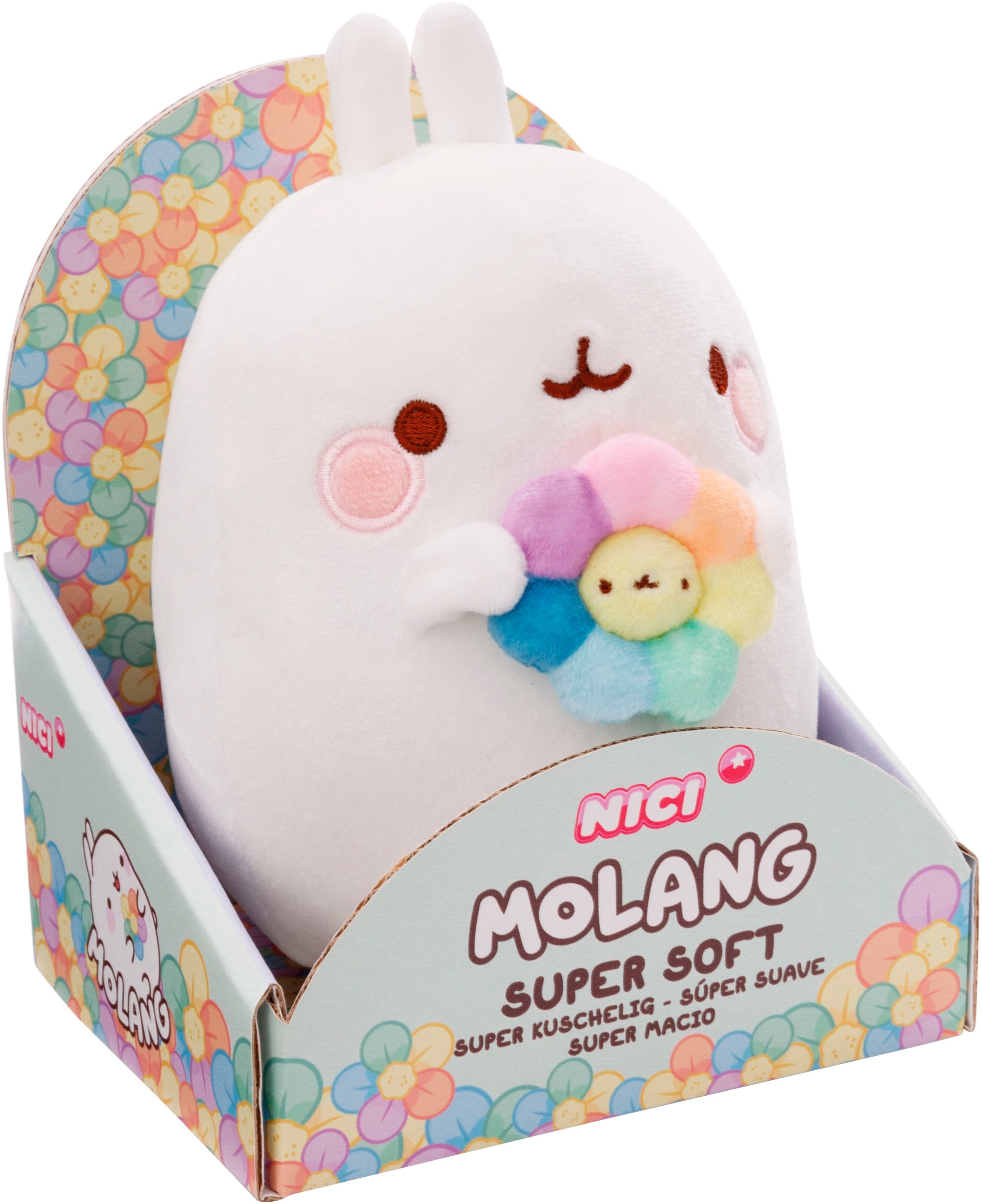 Nici Kuscheltier »Molang mit Regenbogenblume, 24 cm« in Geschenkverpackung
