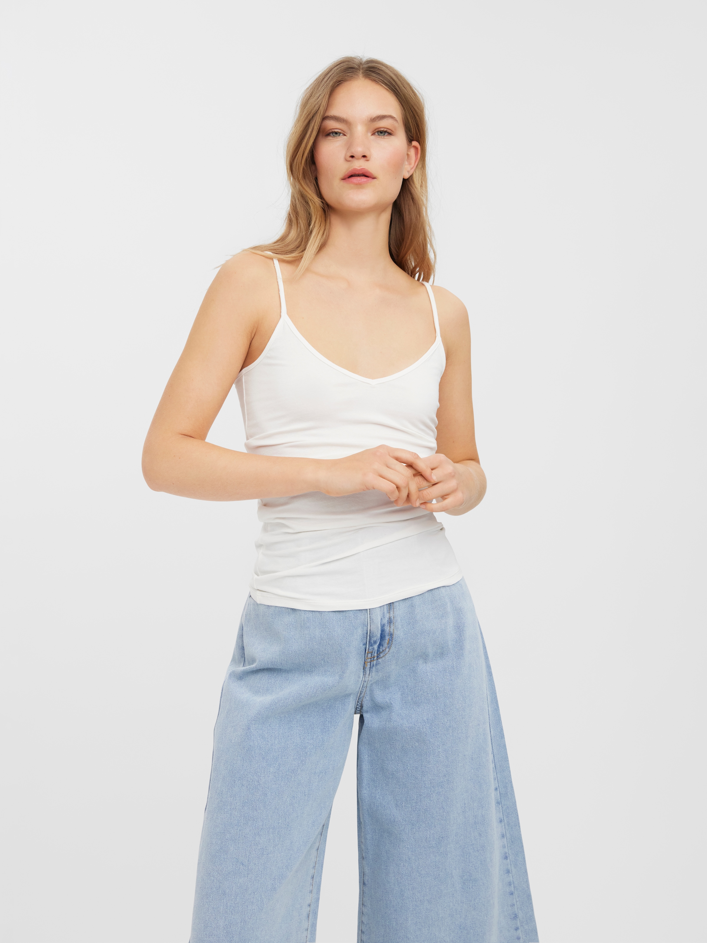 Vero Moda Spaghettitop »VMMAXI MY SOFT V SINGLET 2PACK« 2er-Pack, 2 Baumwollmischung, slim fit