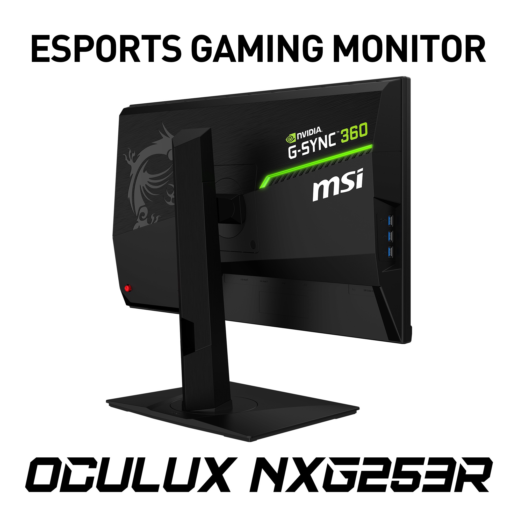 MSI Gaming-Monitor »Oculux NXG253R E-Sports«, 62,2 cm/24,5 Zoll, 1920 x 1080 px, Full HD, 1 ms Reaktionszeit, 360 Hz, NVIDIA G-Sync, 3 Jahre Herstellergarantie